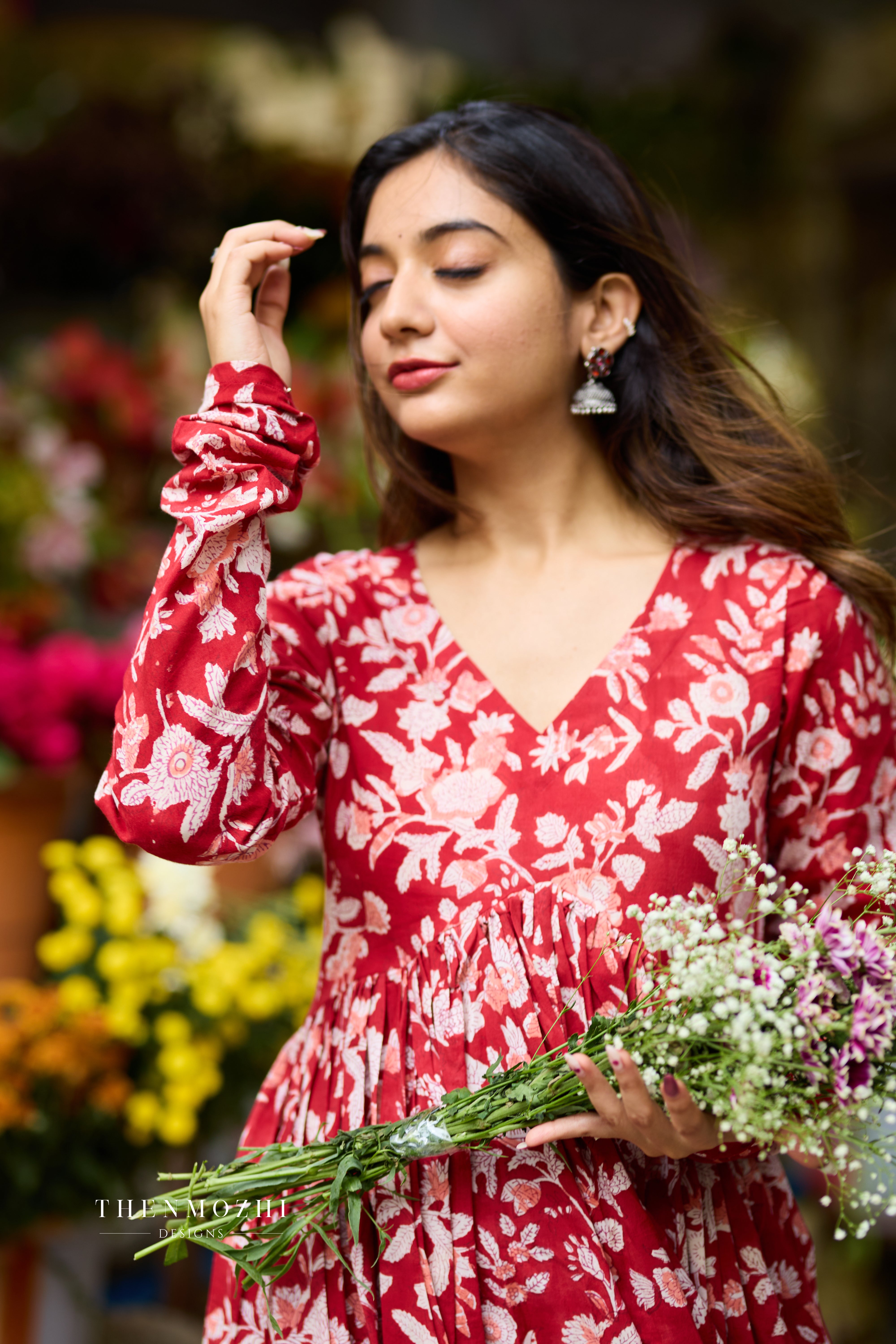 Scarlet Red Alia Cut Printed Co-ord Set