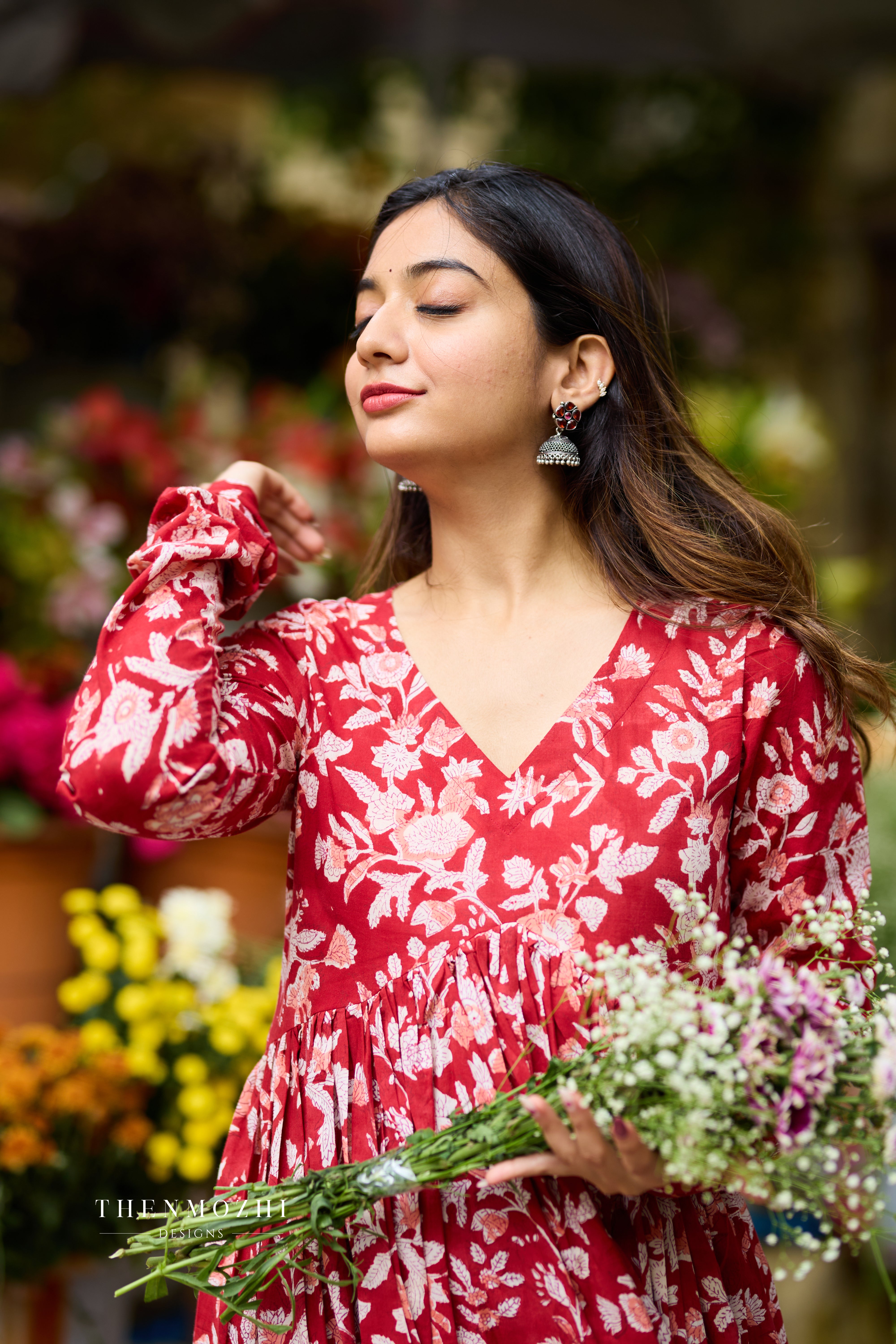 Scarlet Red Alia Cut Printed Co-ord Set