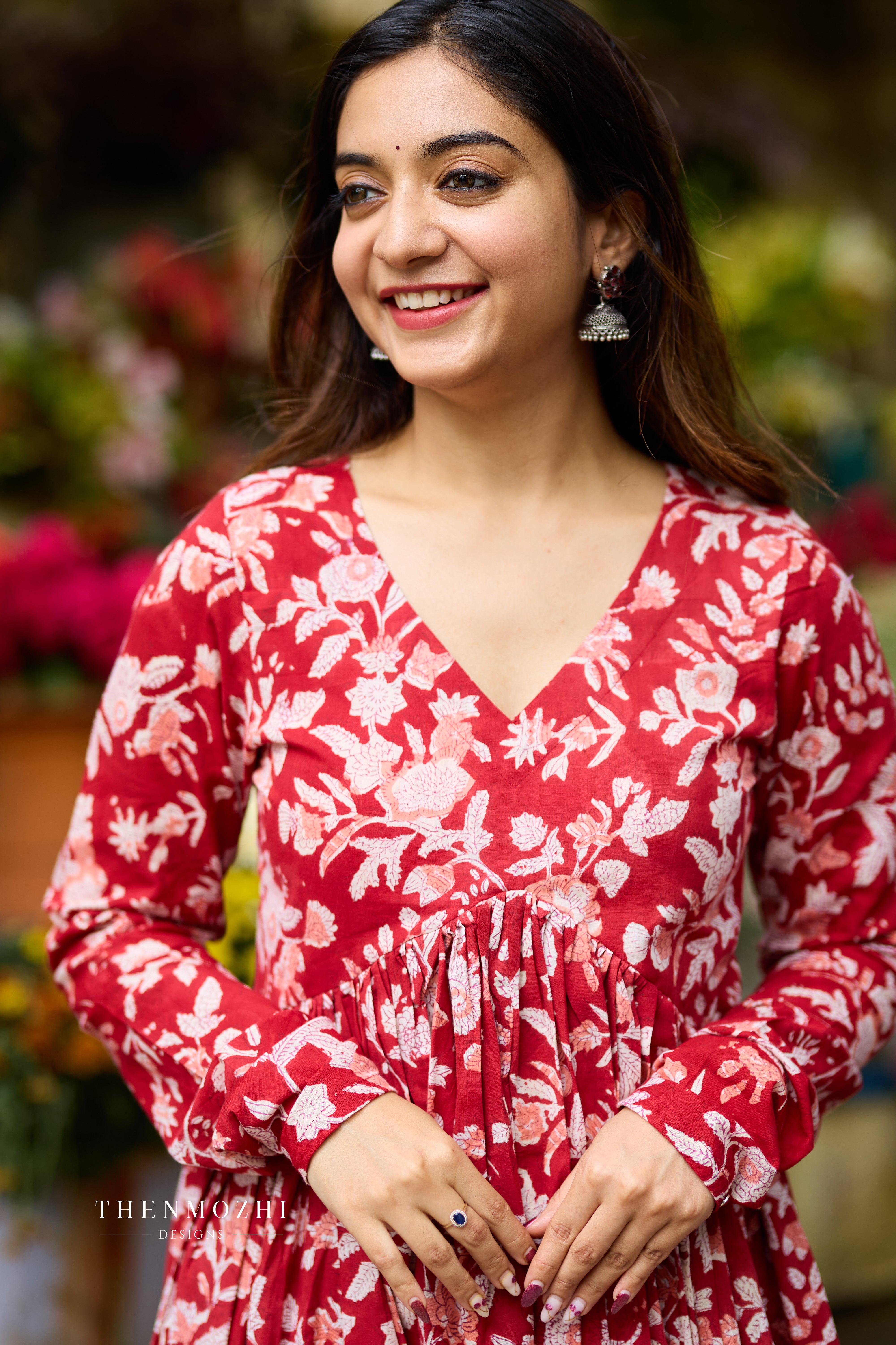 Scarlet Red Alia Cut Printed Co-ord Set