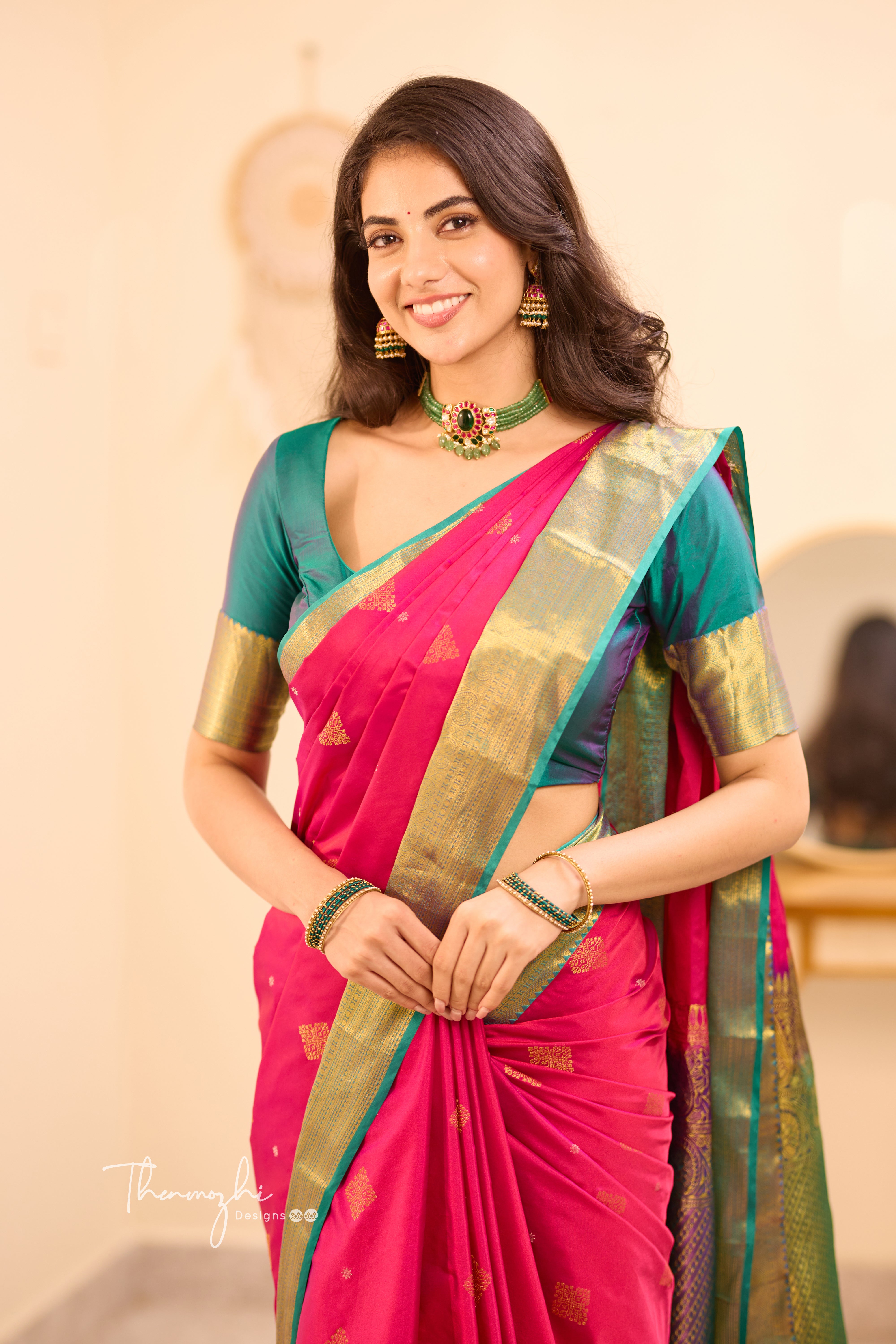 Pink Kanchi Semi Silk