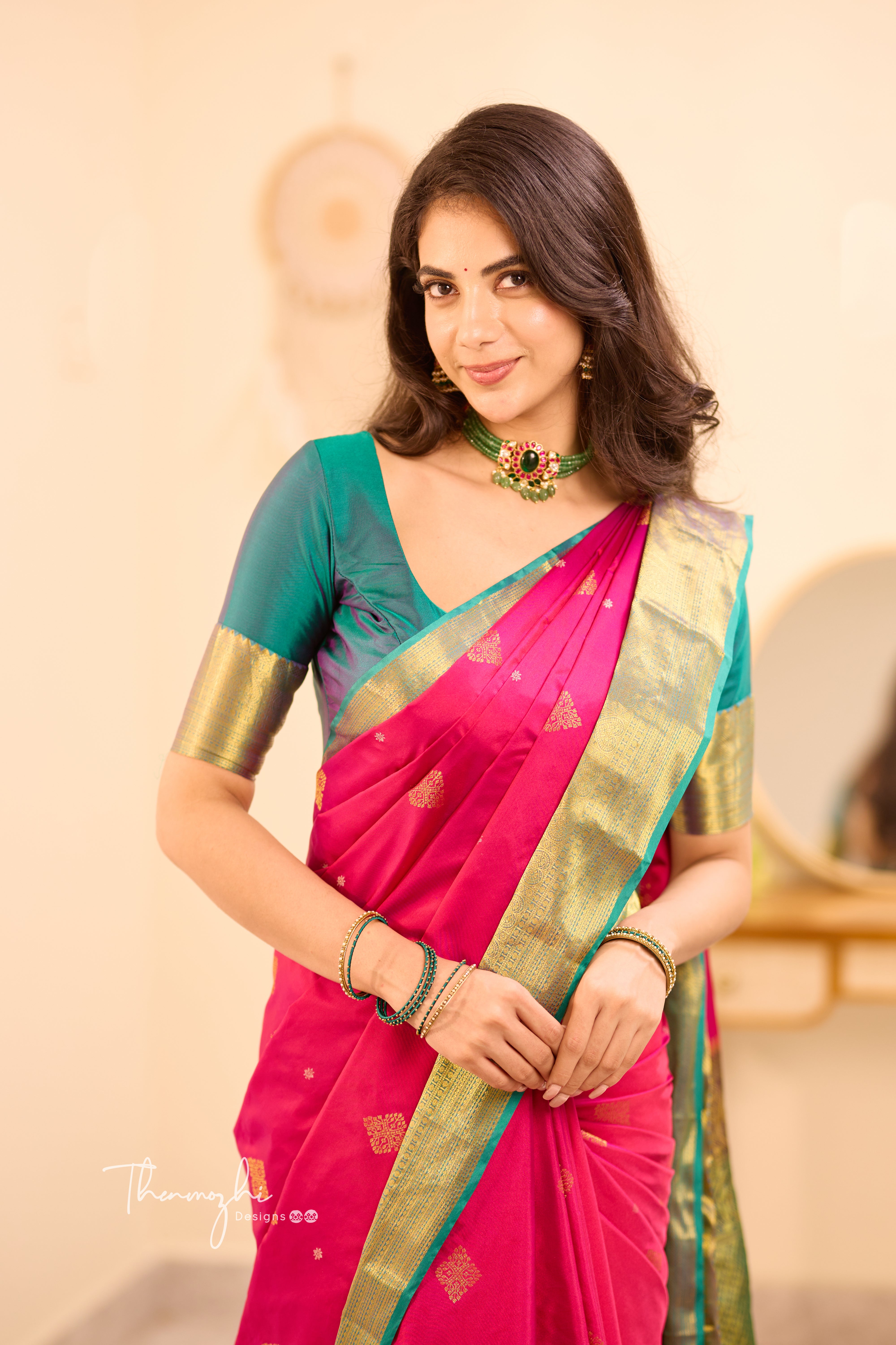 Pink Kanchi Semi Silk