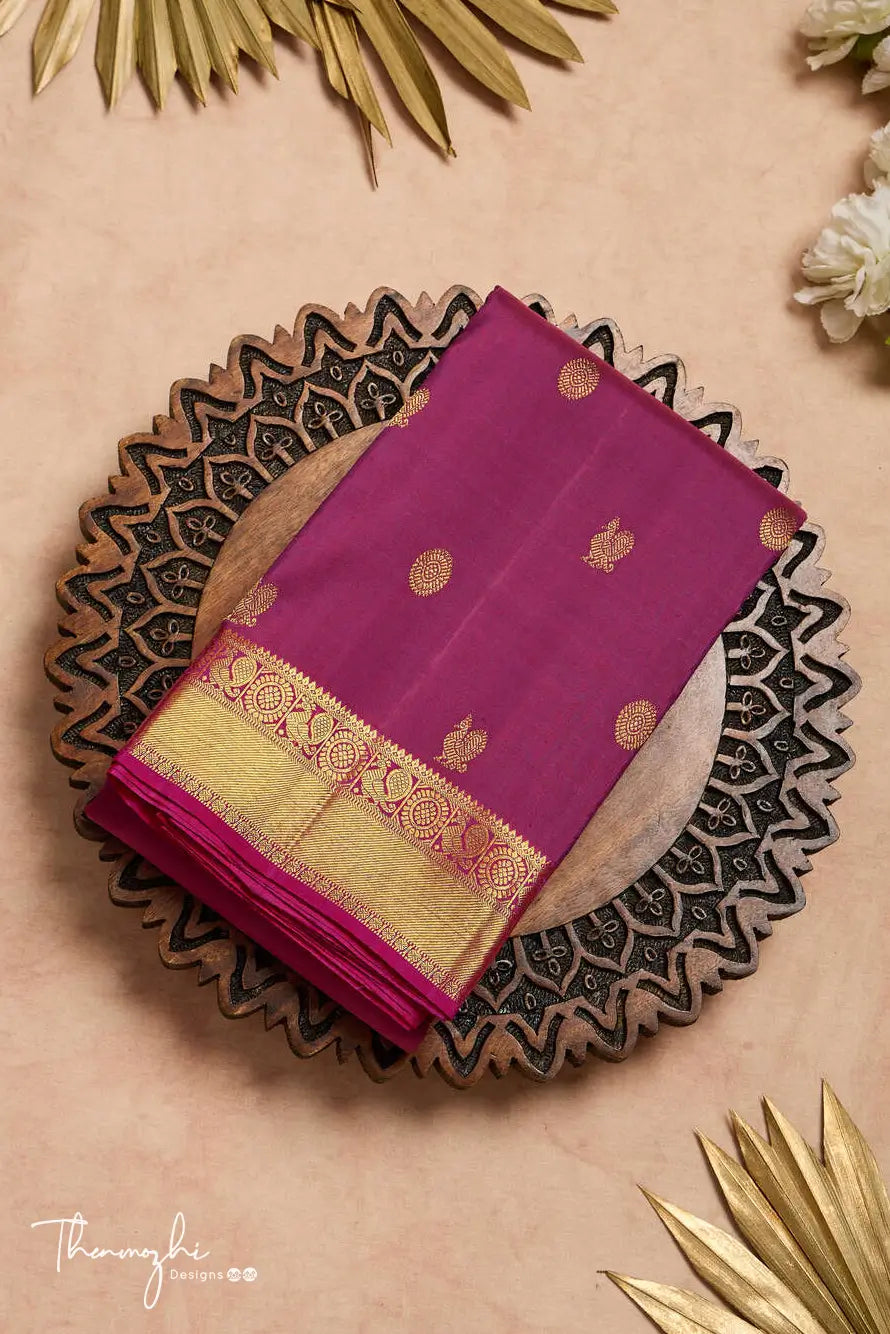 Burgundy Pure Silk Kanjivaram Saree