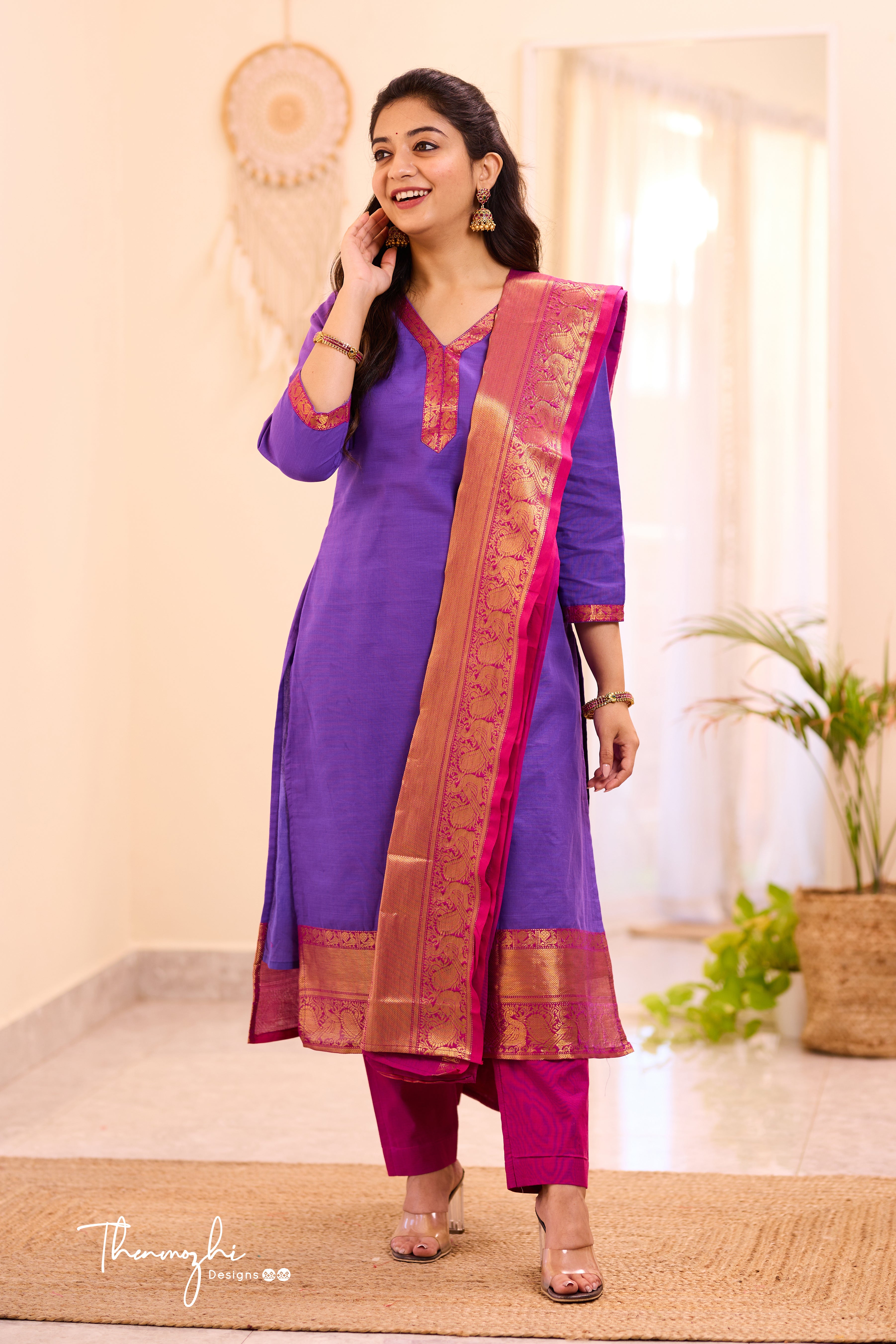 Purple Chettinad Cotton Salwar