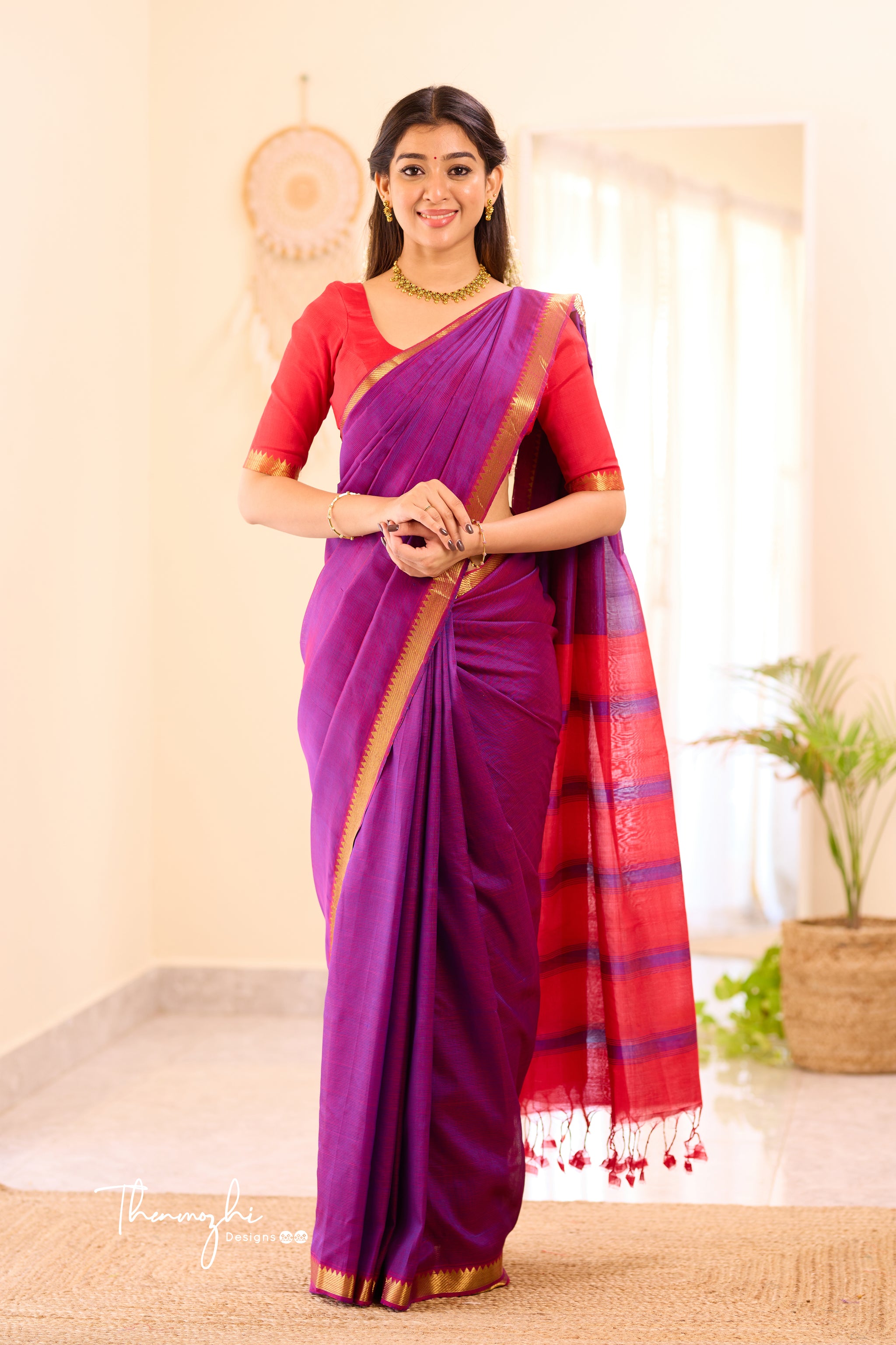 Syaahi Mangalagiri Handpainted Dark Blue Sumptuous Saree
