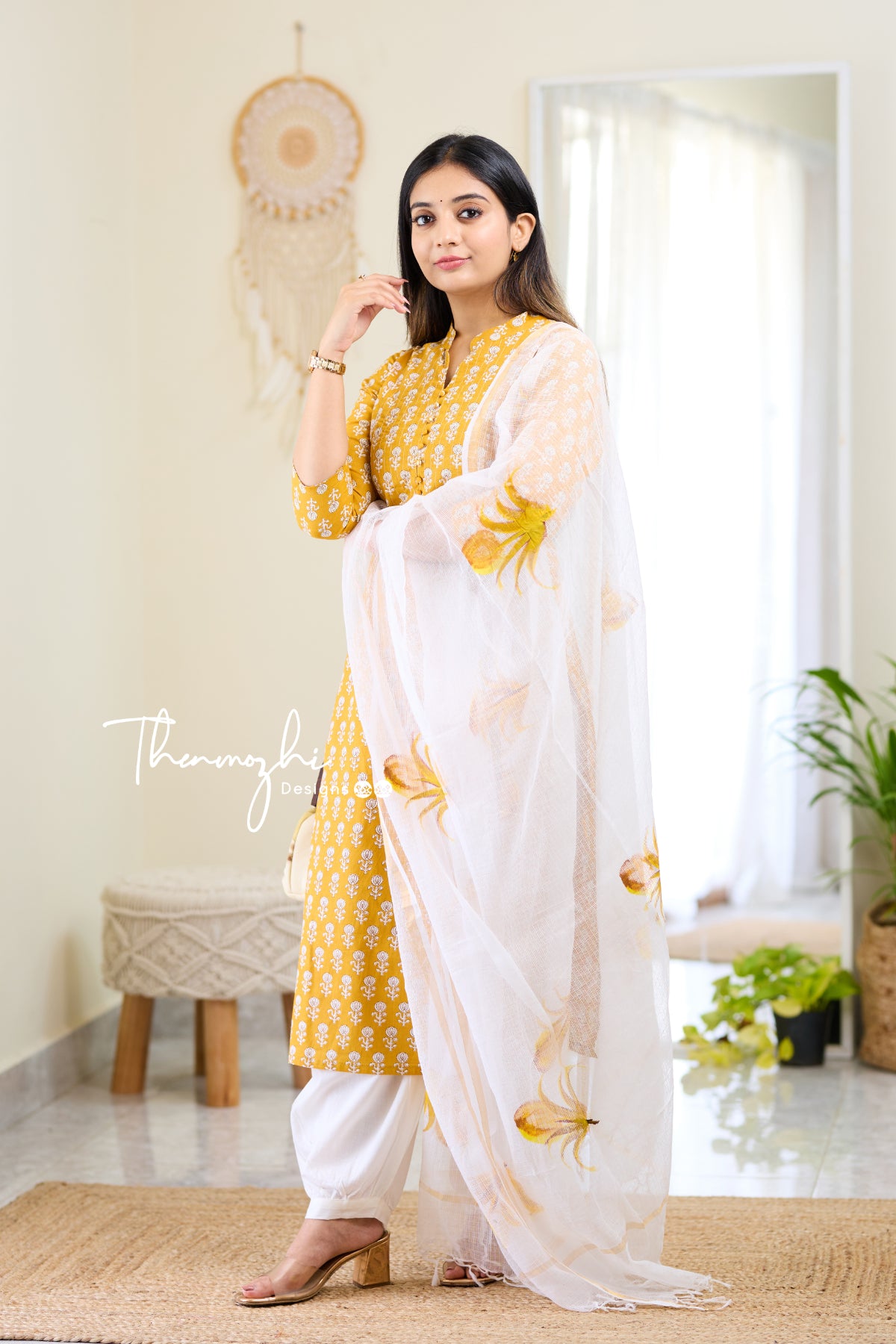 Cotton dupatta suit discount