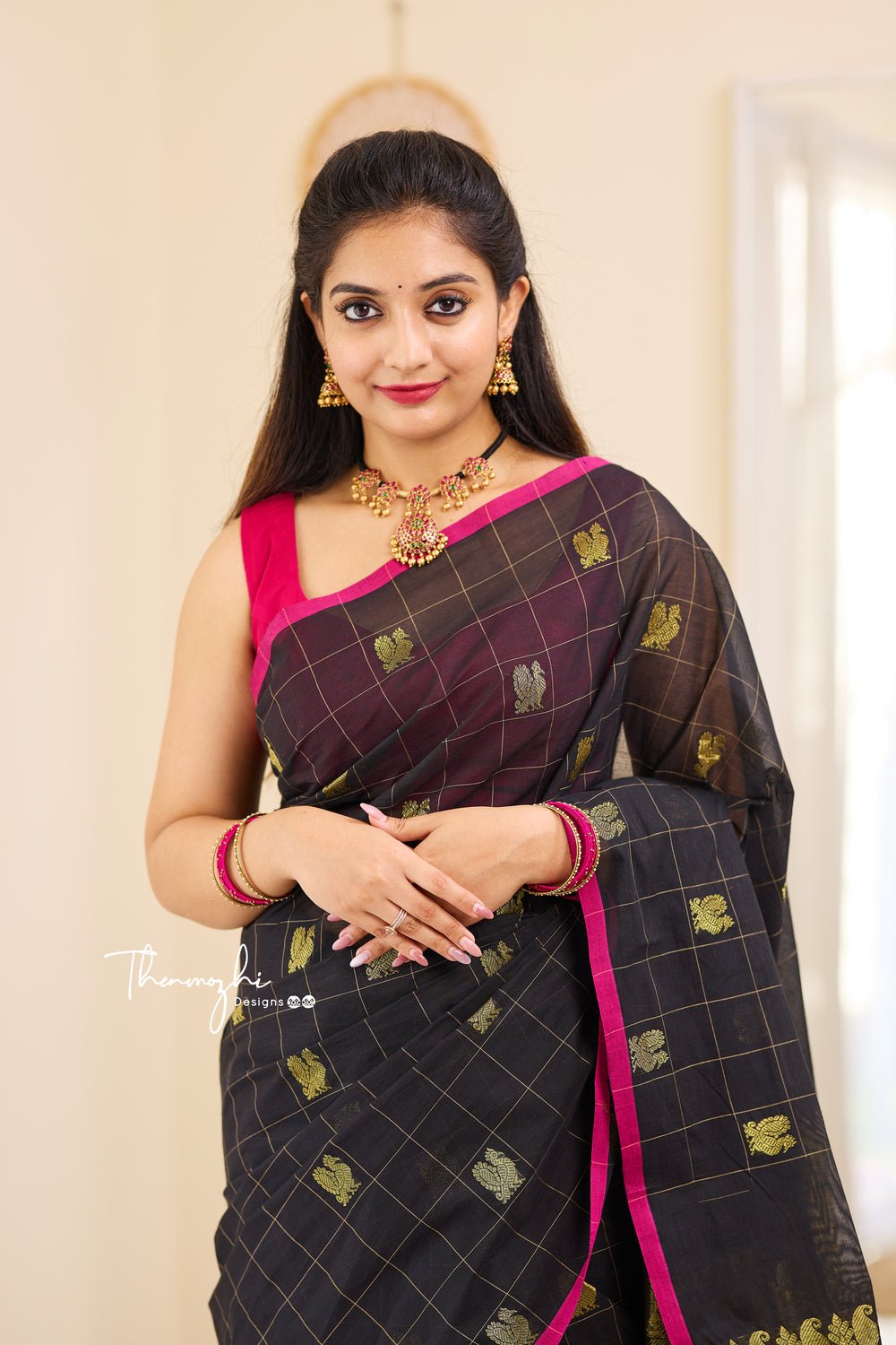 Kadambari - Black Chettinad Cotton Saree