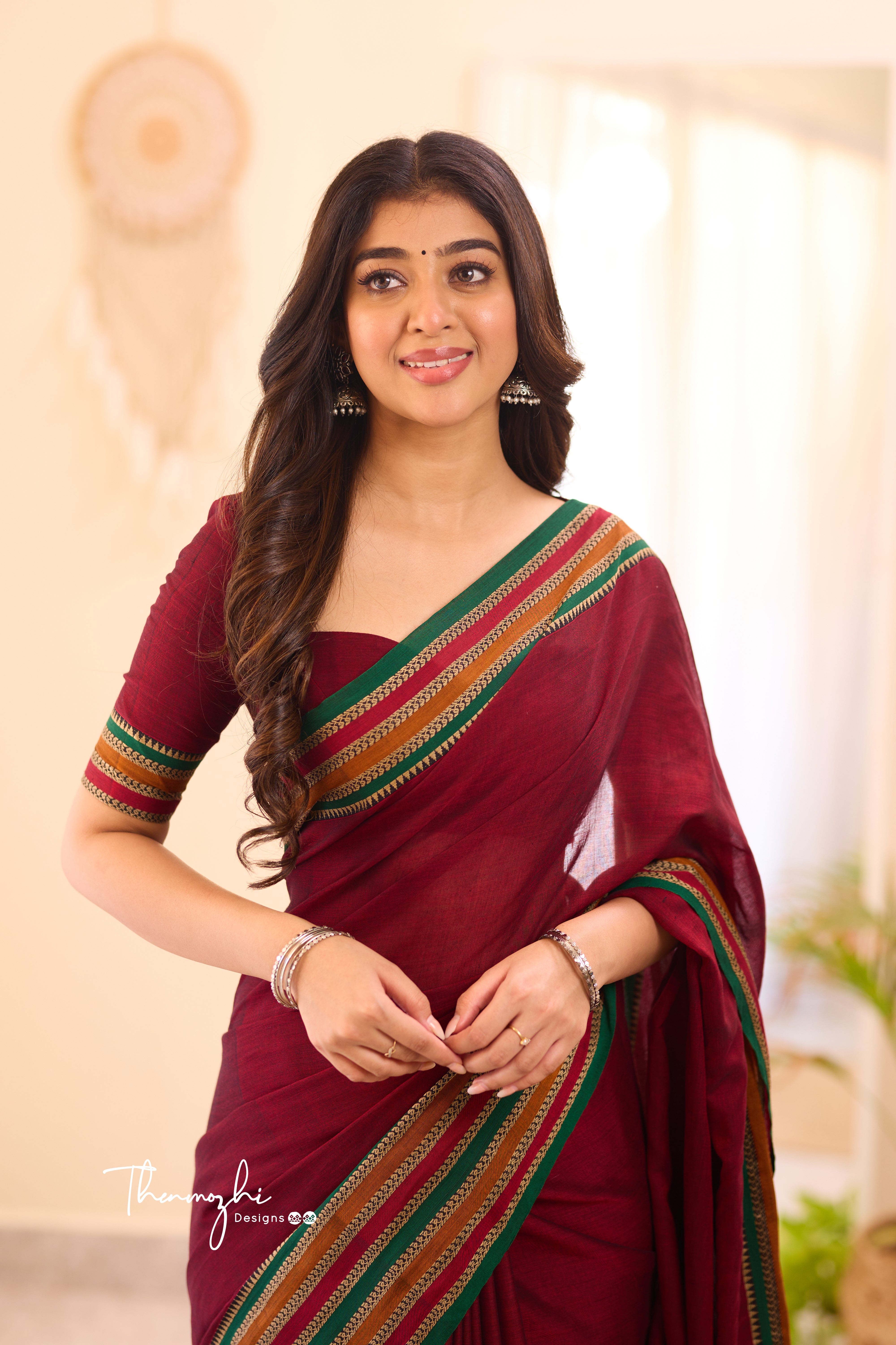 Maroon Narayanpet Big Border Saree