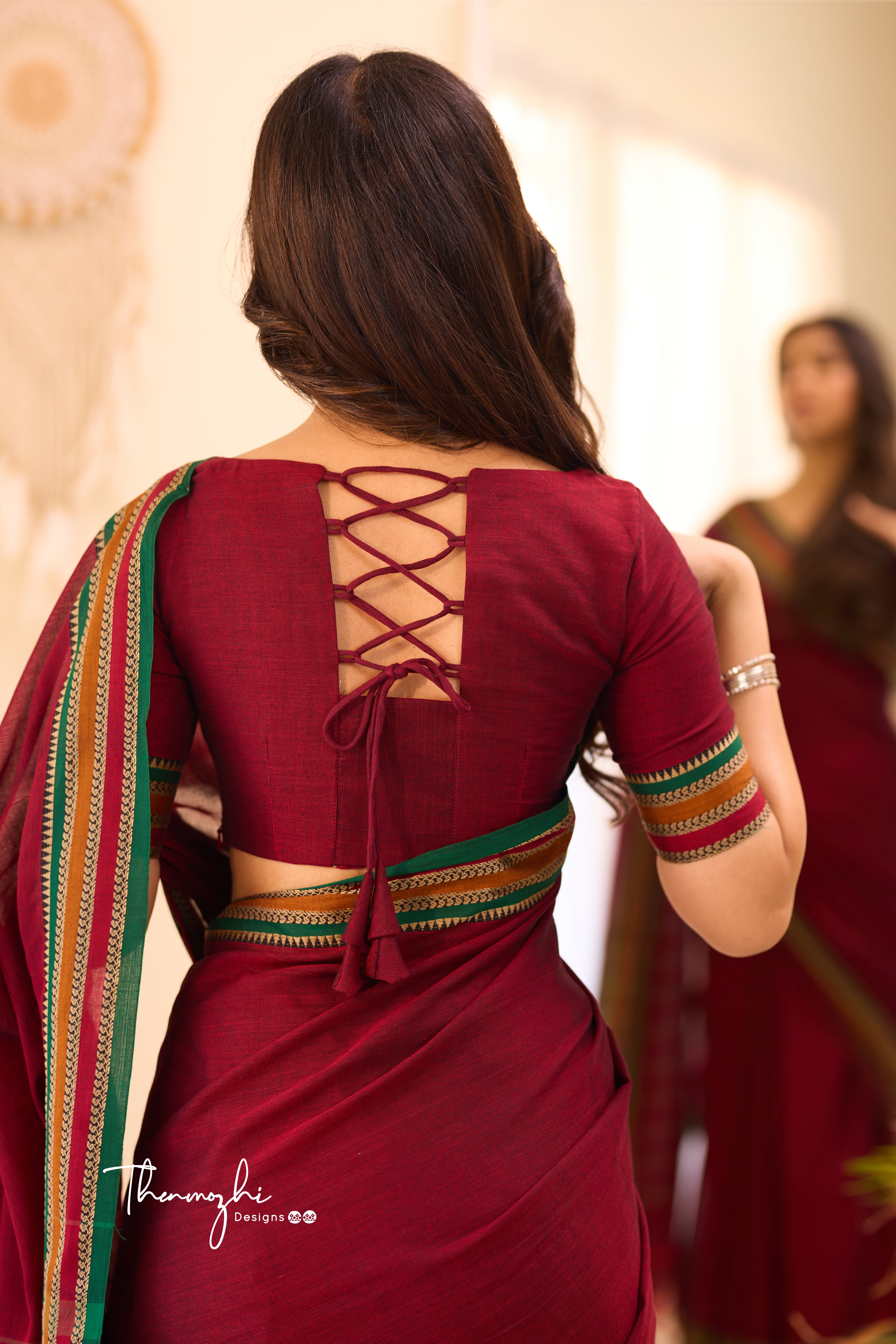 Maroon Narayanpet Big Border Saree