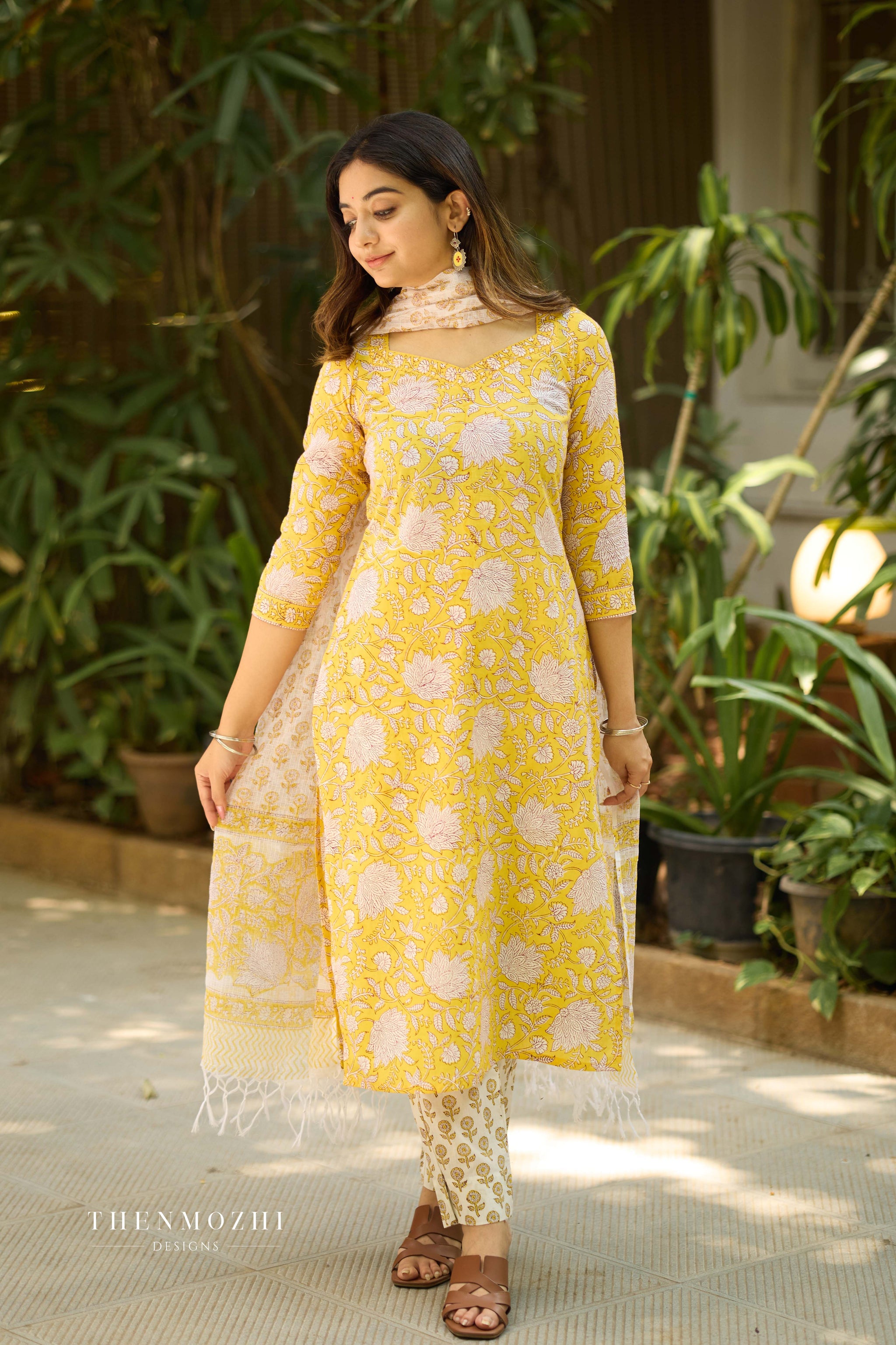 Dola Silk Suit Set with Cotton Lining and Printed Dupatta for Women – Sizes 38 to 46