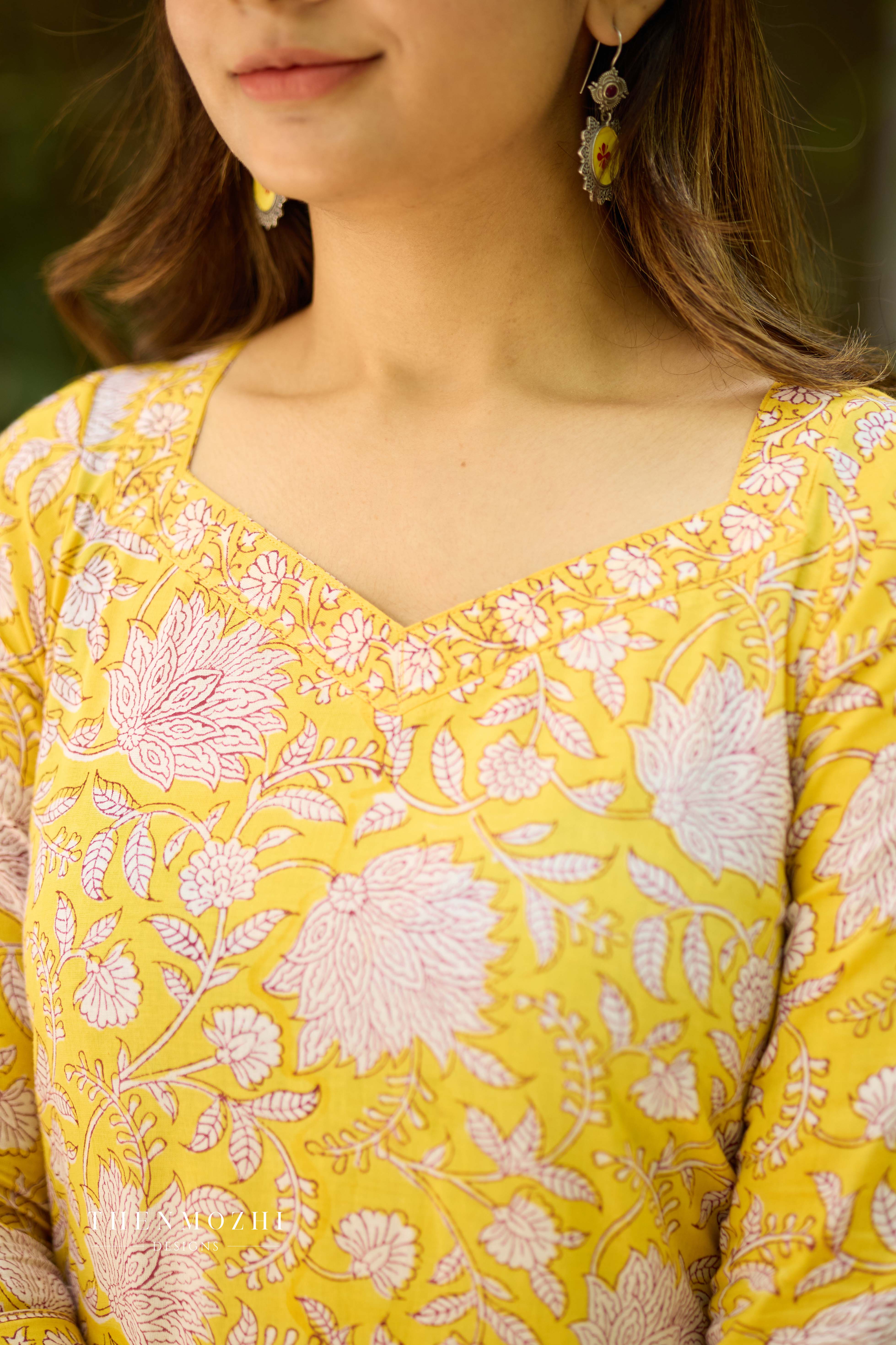 Butter Yellow Cotton Suit with Kota Dupatta