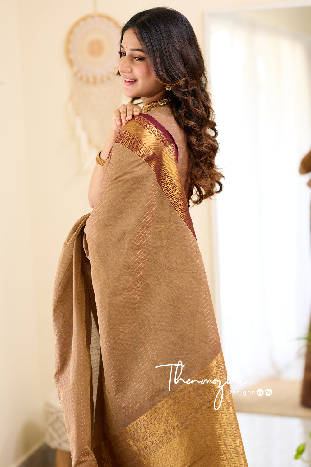Iyla Brown Chettinad Cotton Saree