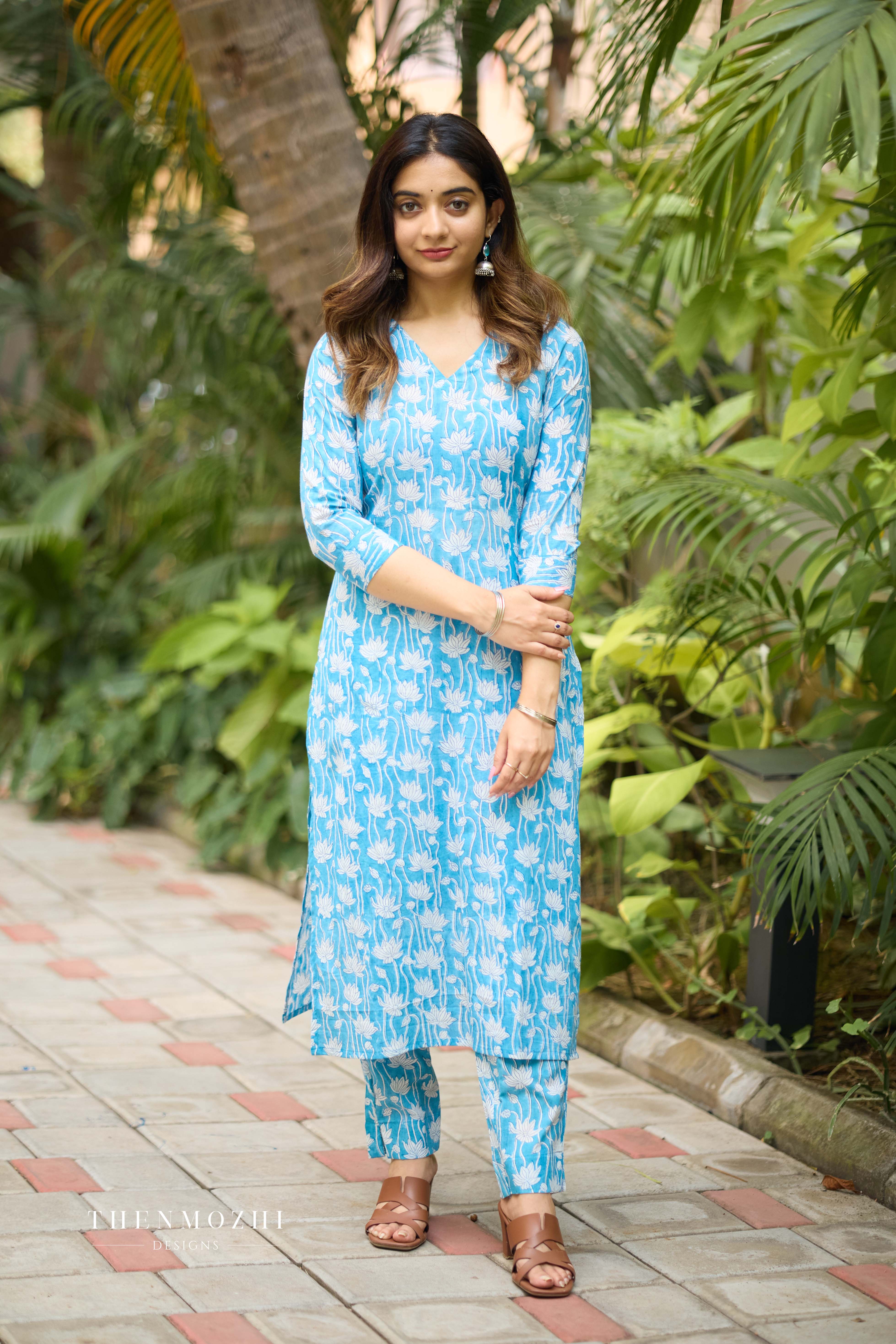 Sky Blue Printed Co-ord Set