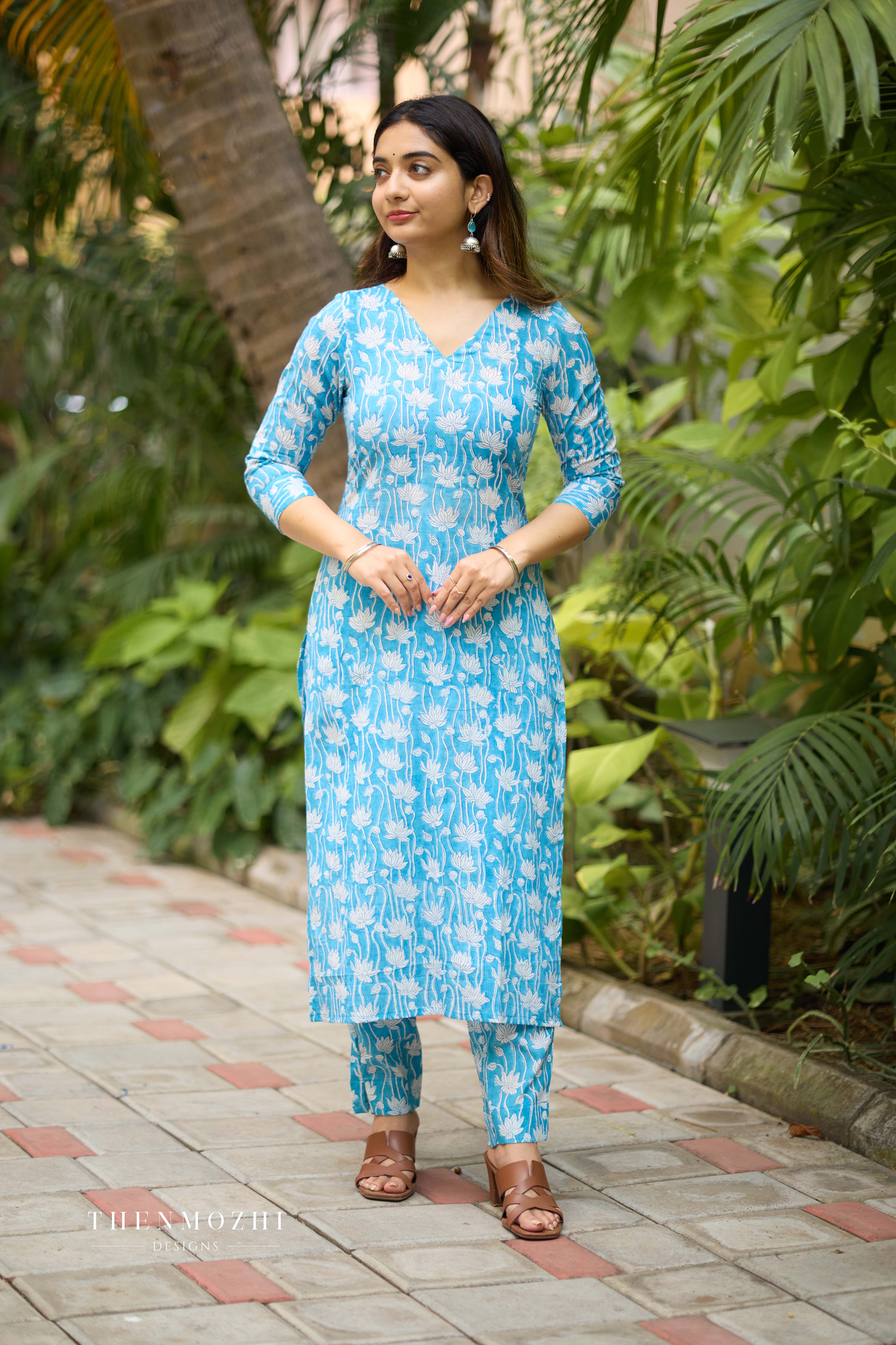 Sky Blue Printed Co-ord Set