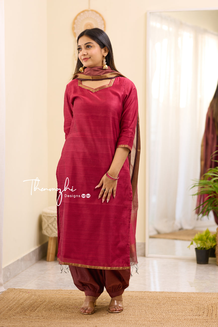 Maheshwari Silk Cotton Suit 02