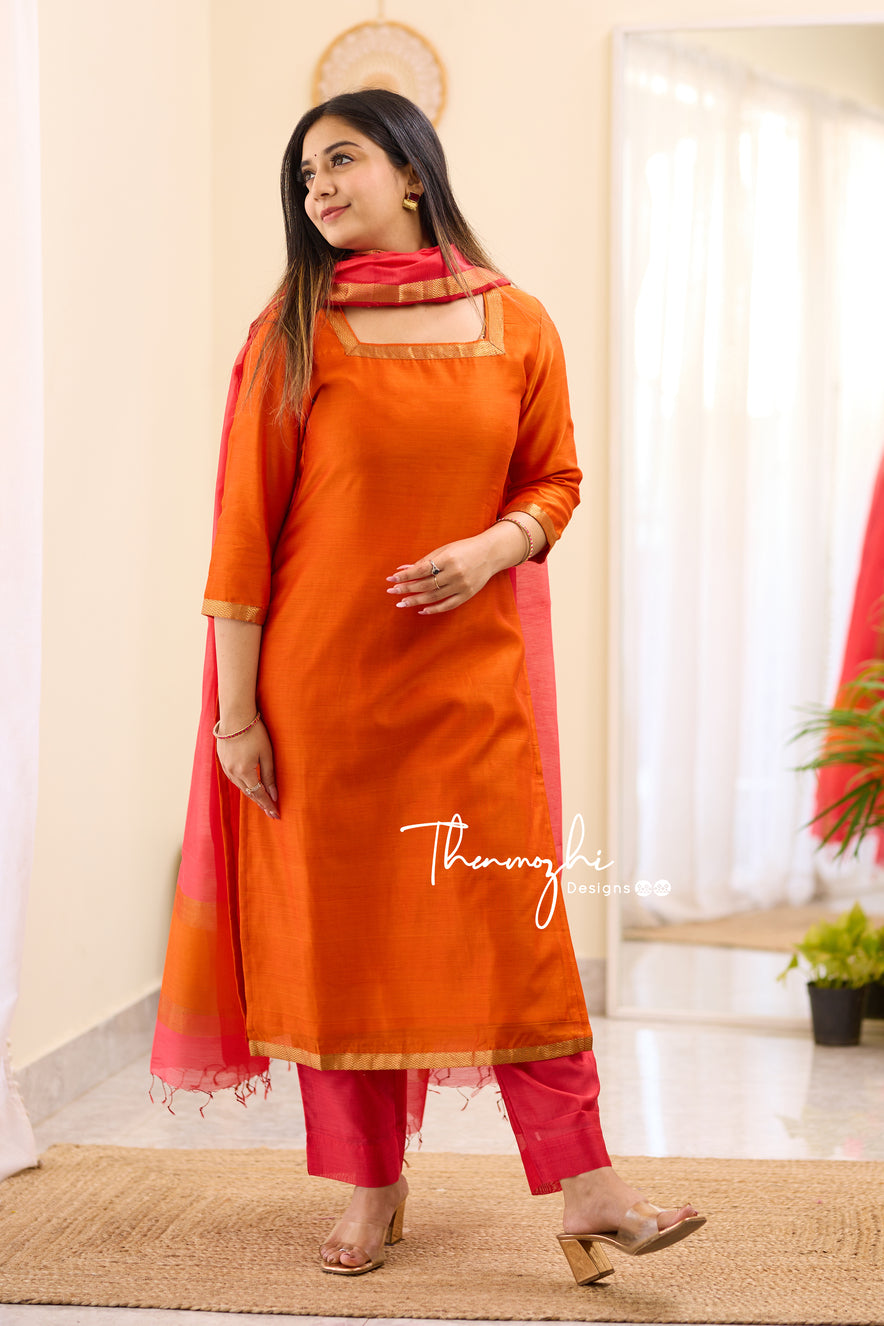 Maheshwari Silk Cotton Suit 04