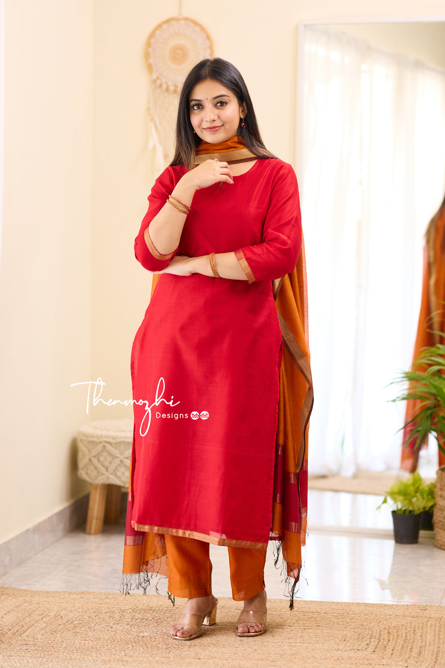 Maheshwari Silk Cotton Suit 06