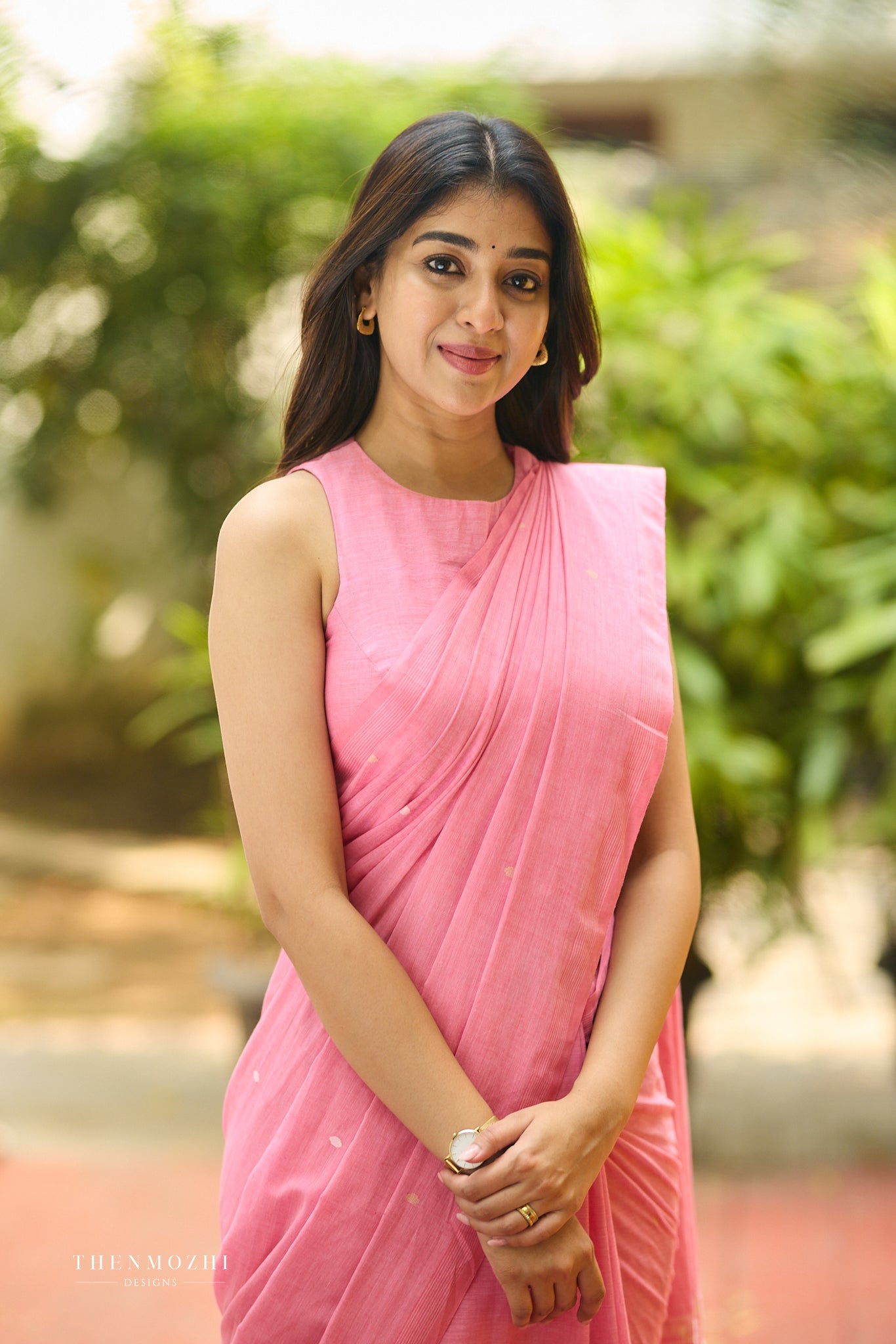 Peachy Pink Bengal Cotton Saree