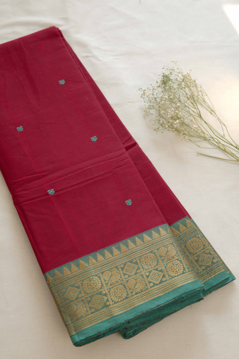 Butta Chettinad Cotton Saree CW498