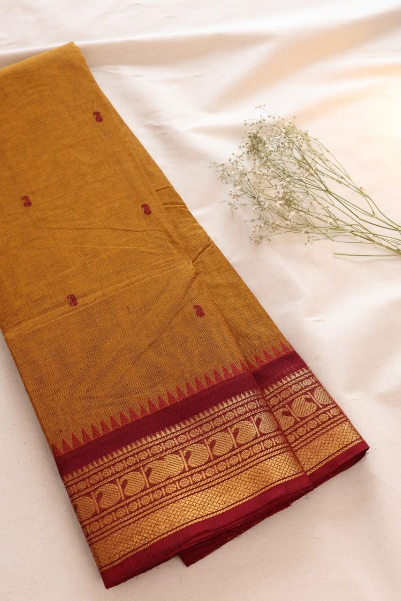 Butta Chettinad Cotton Saree CW460