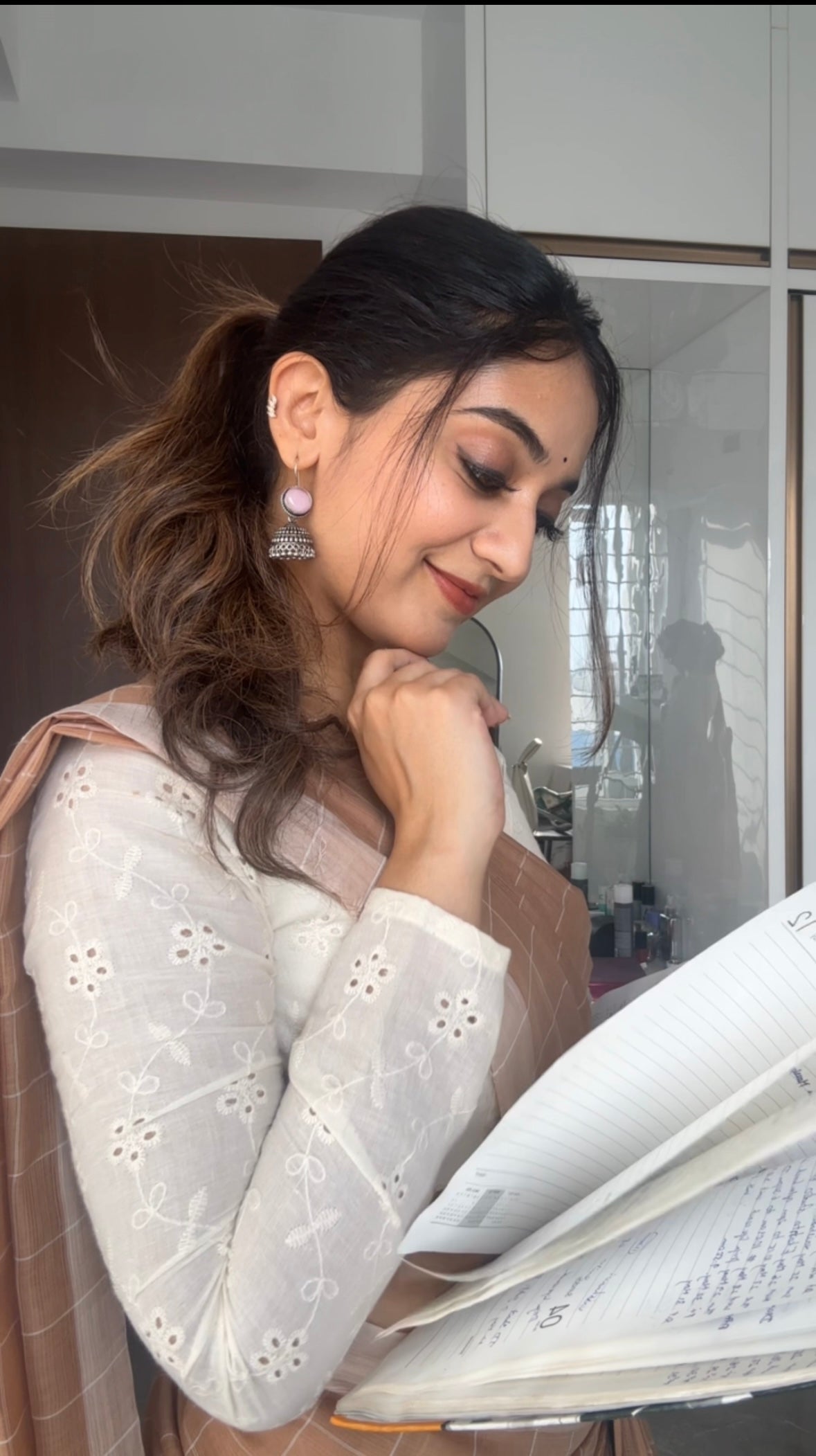 Half White Full Sleeve Blouse