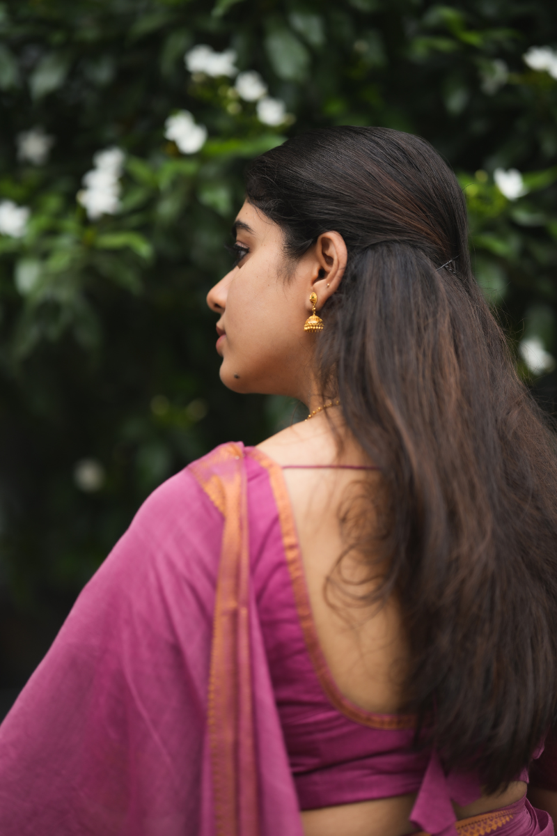 Ramya Ranganathan Pink - Mangalagiri Cotton Saree with Nizam Border