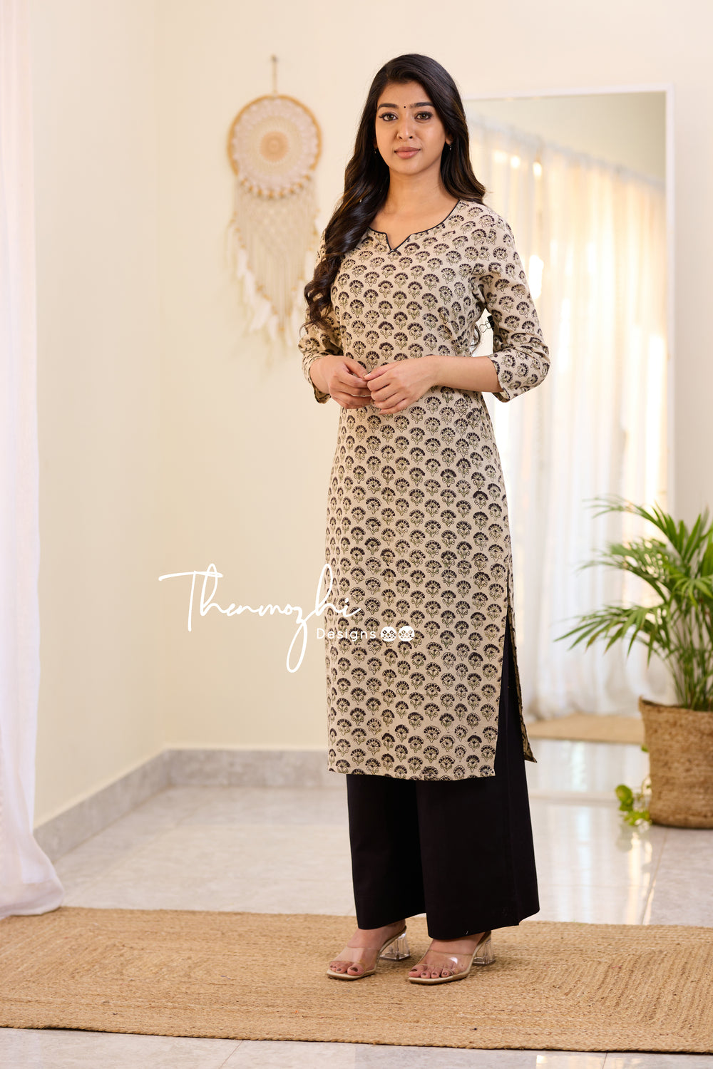 Black Cotton Kurta