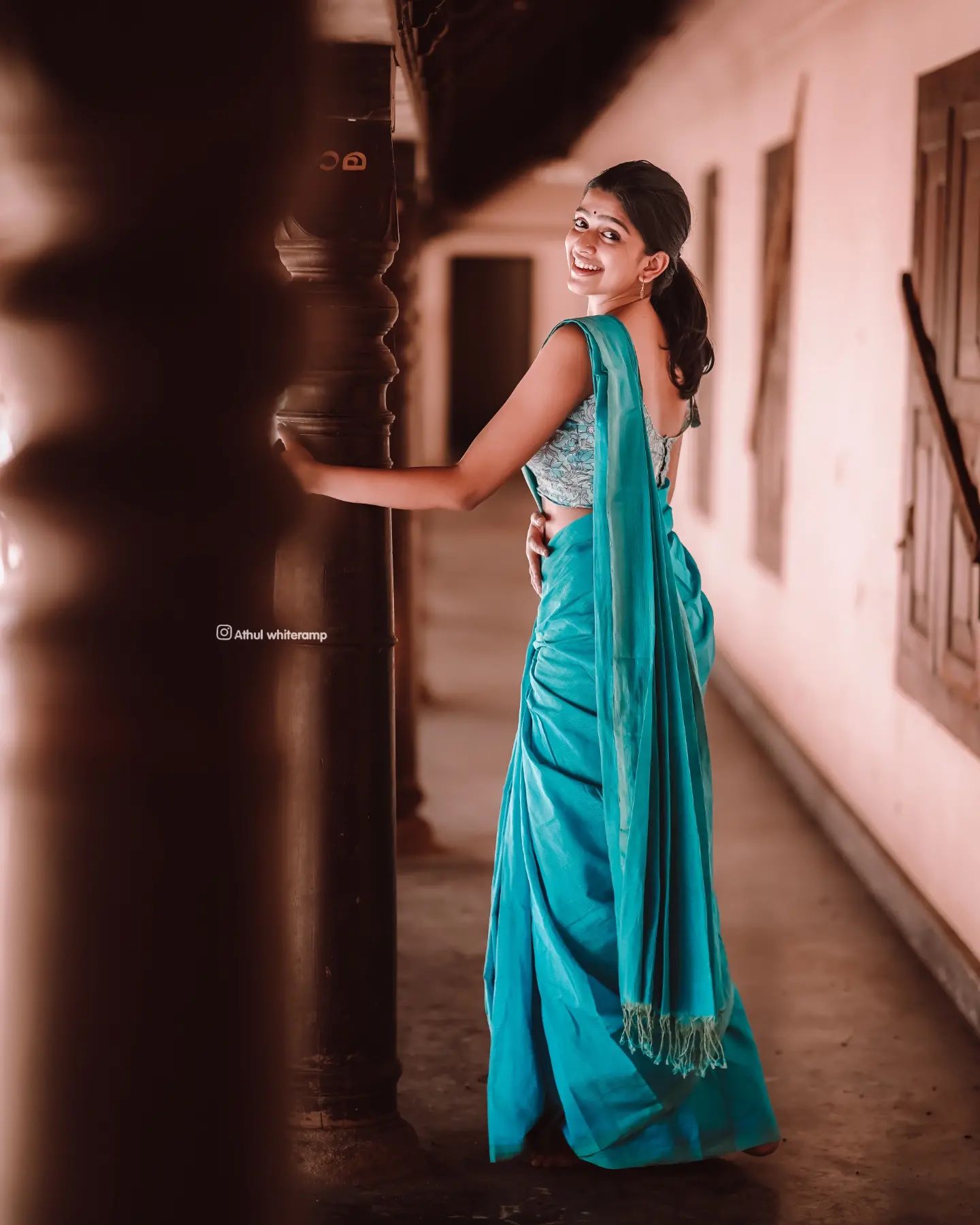 Ananthika (Blue Orchid) - Mangalagiri Plain Cotton Saree