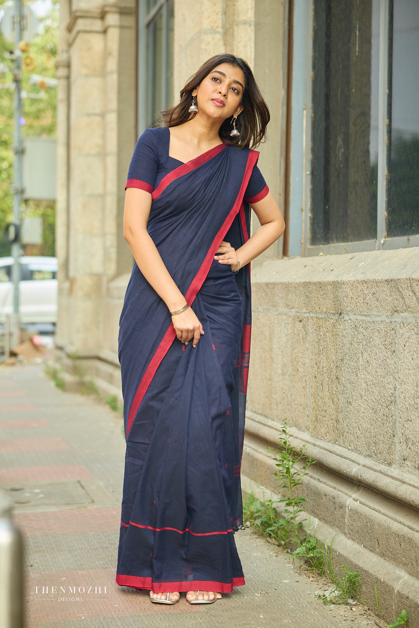 Black Olives Bengal Cotton Saree
