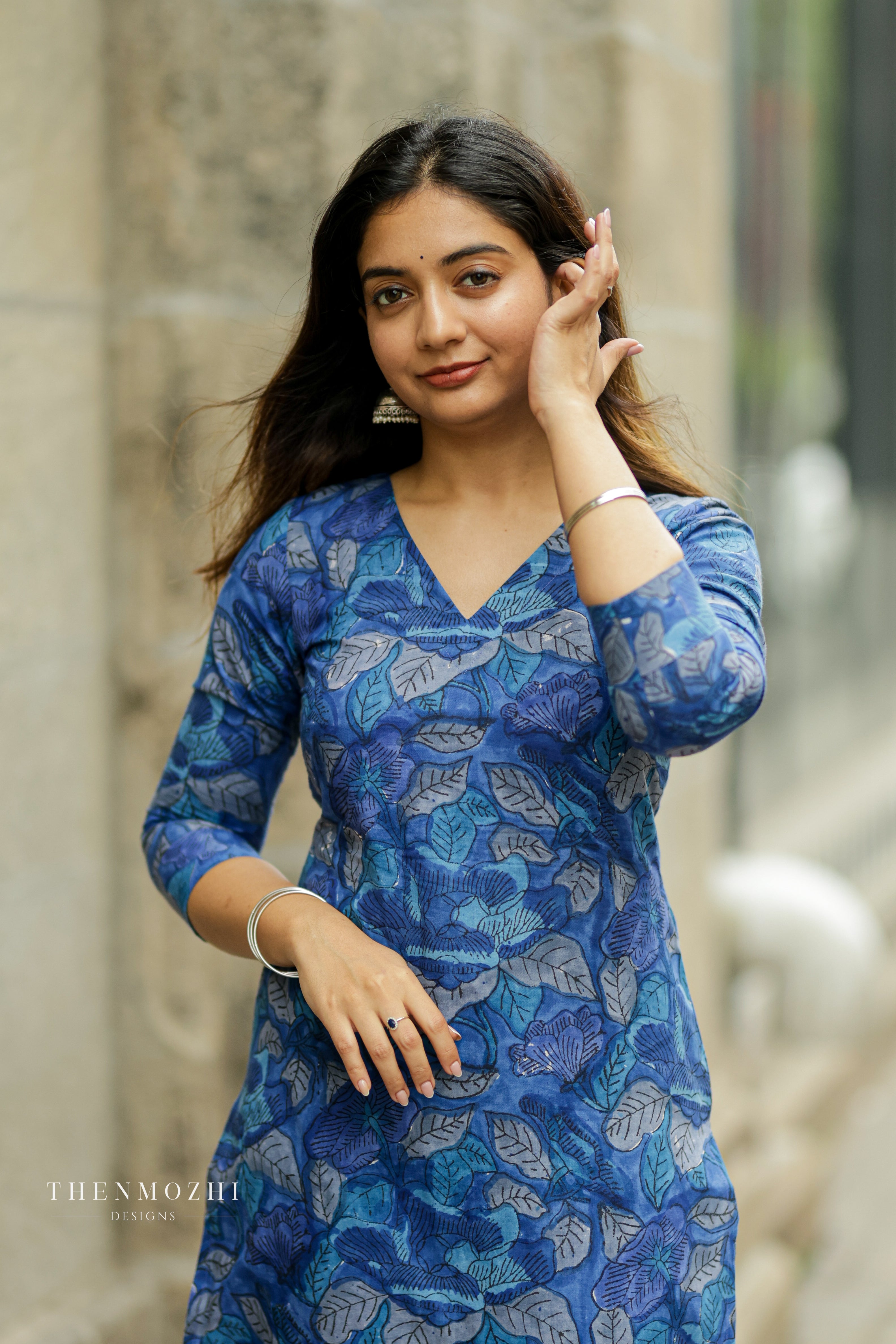 Cobalt Blue Block Printed Co-ord Set