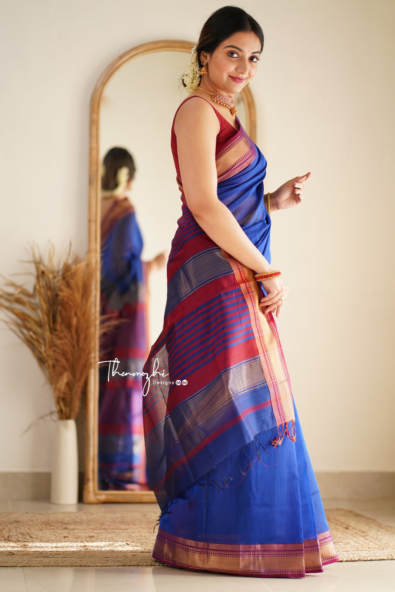 Diva (Royal Blue) Maheshwari Silk Cotton Handloom Saree