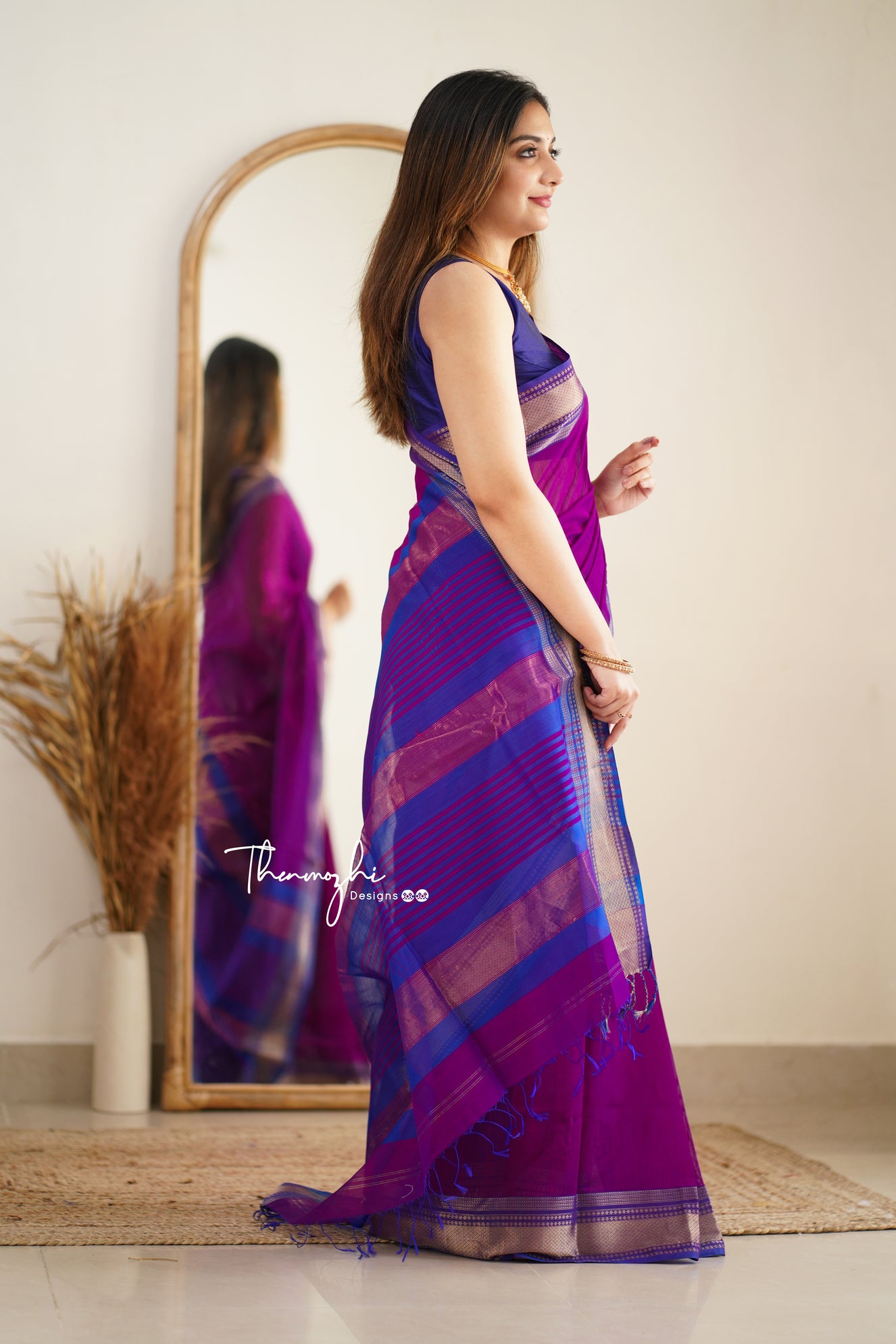 Diva (Purple) Maheshwari Silk Cotton Handloom Saree