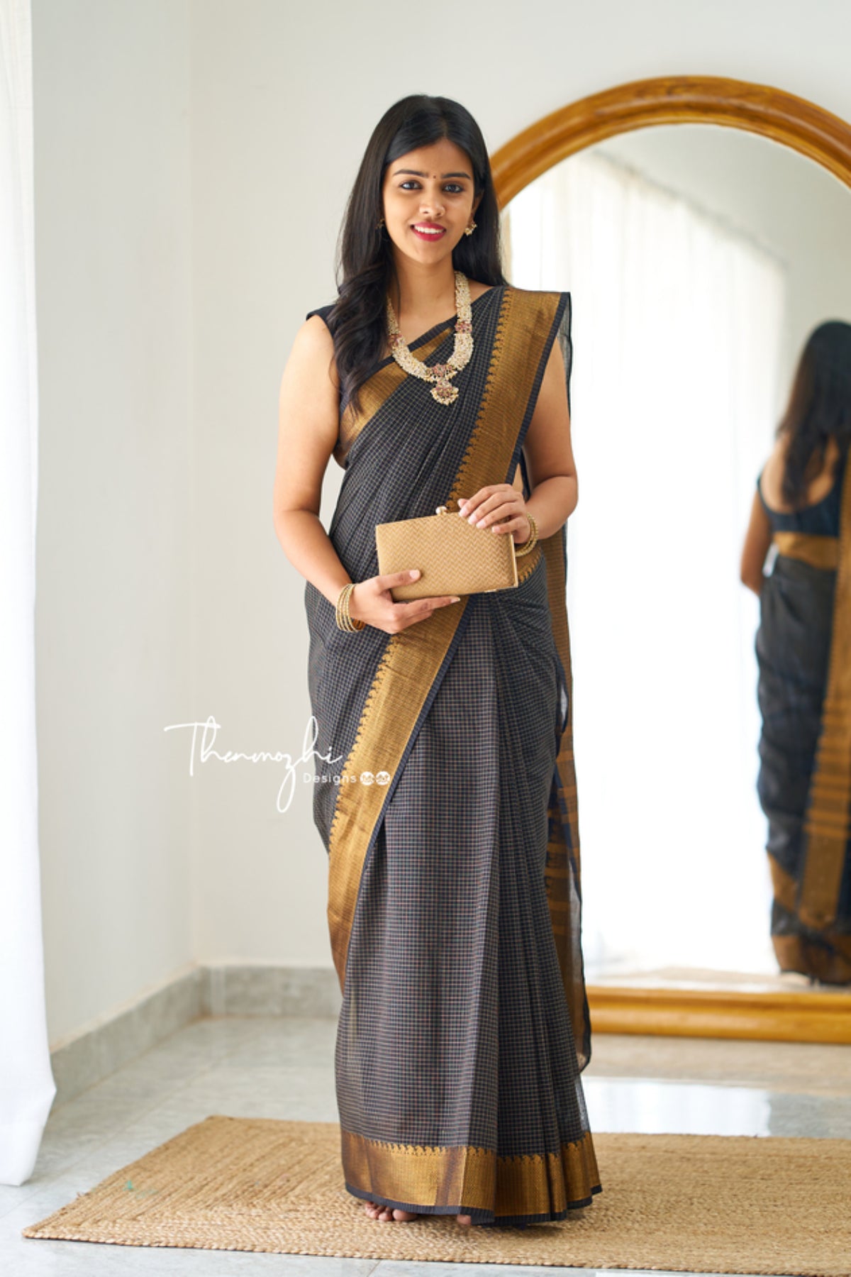 Kajal - Black Chettinad Cotton Saree