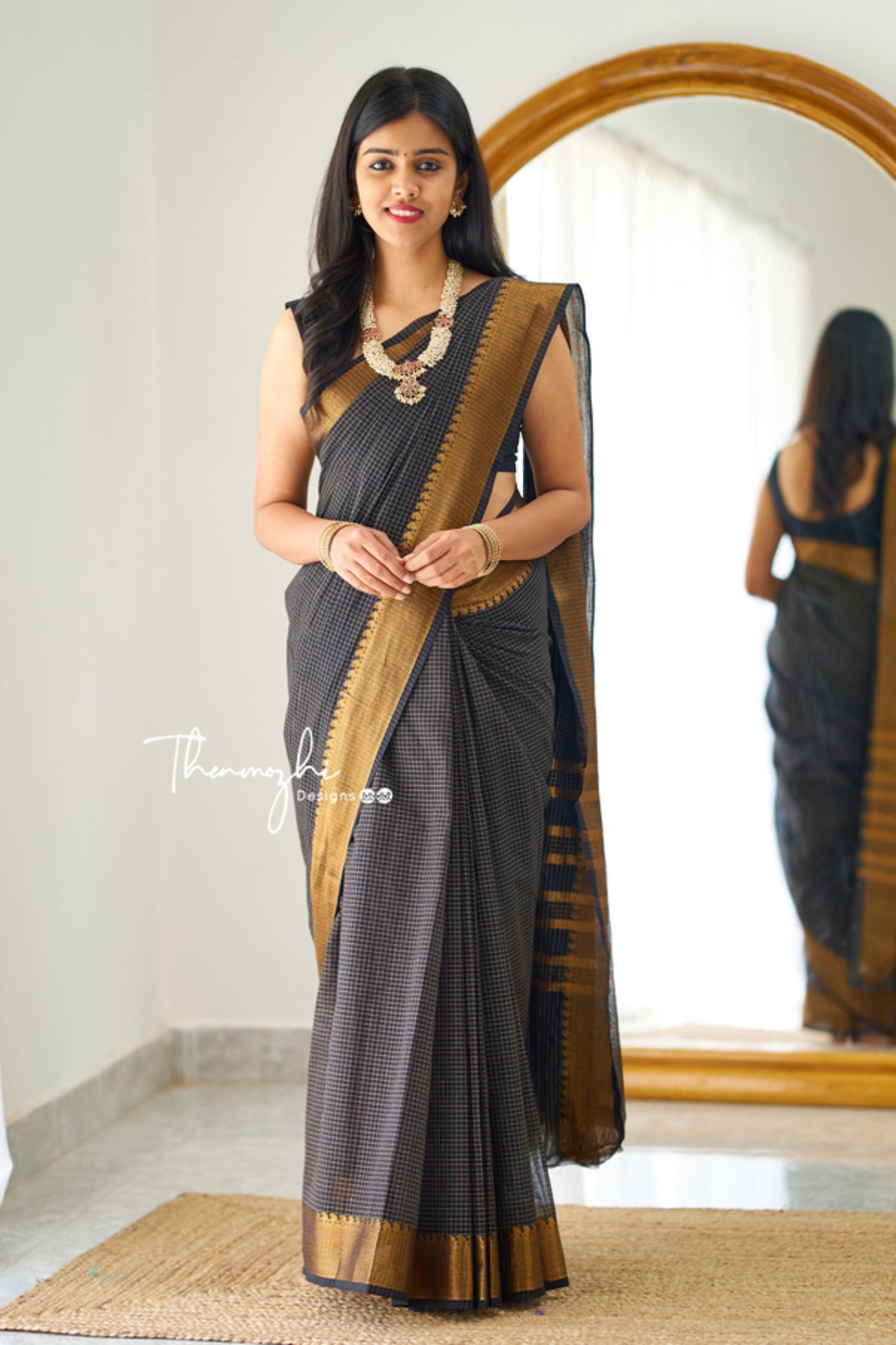 Kajal - Black Chettinad Cotton Saree