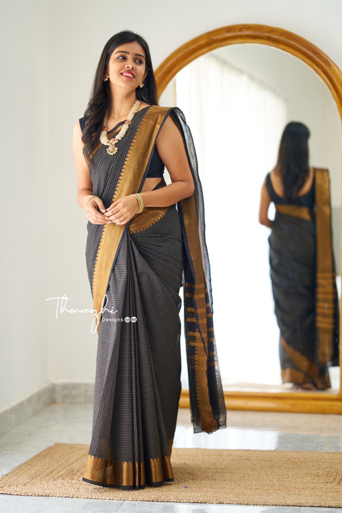 Kajal - Black Chettinad Cotton Saree