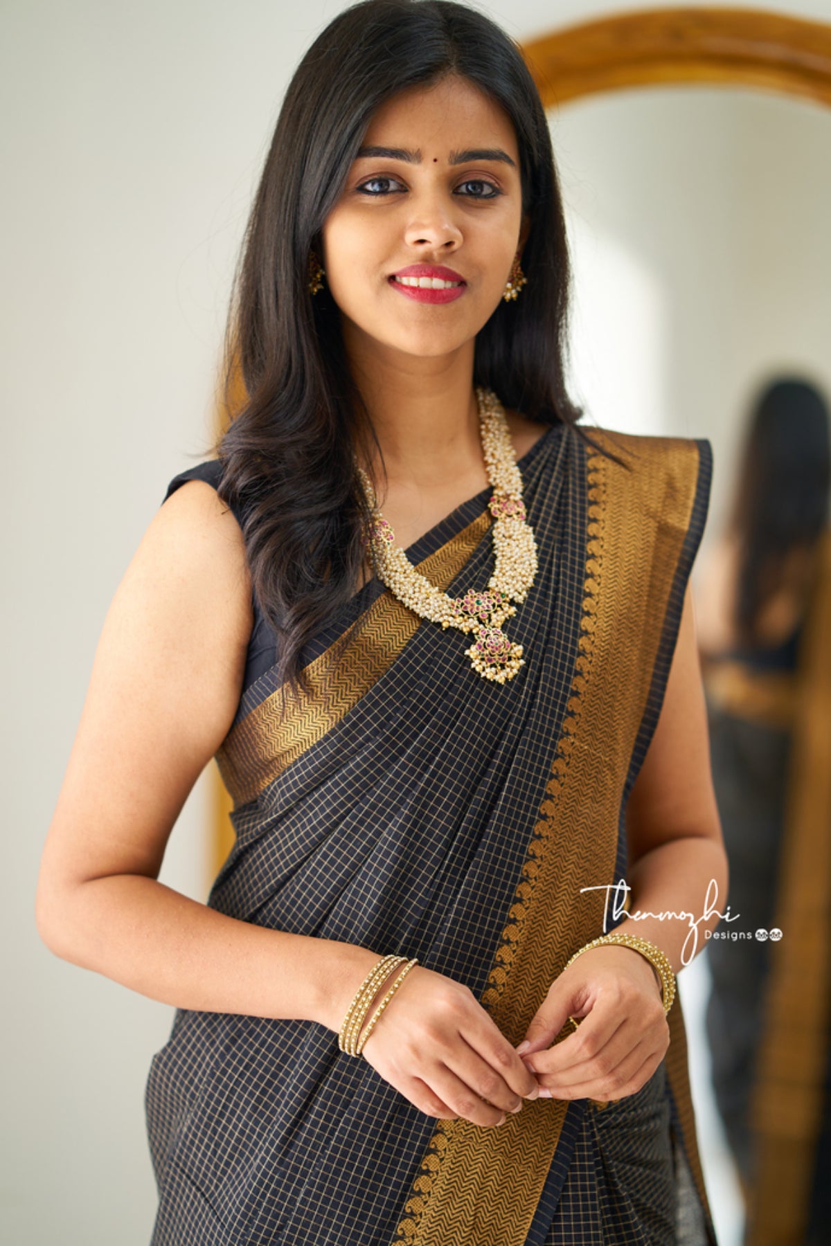 Kajal - Black Chettinad Cotton Saree
