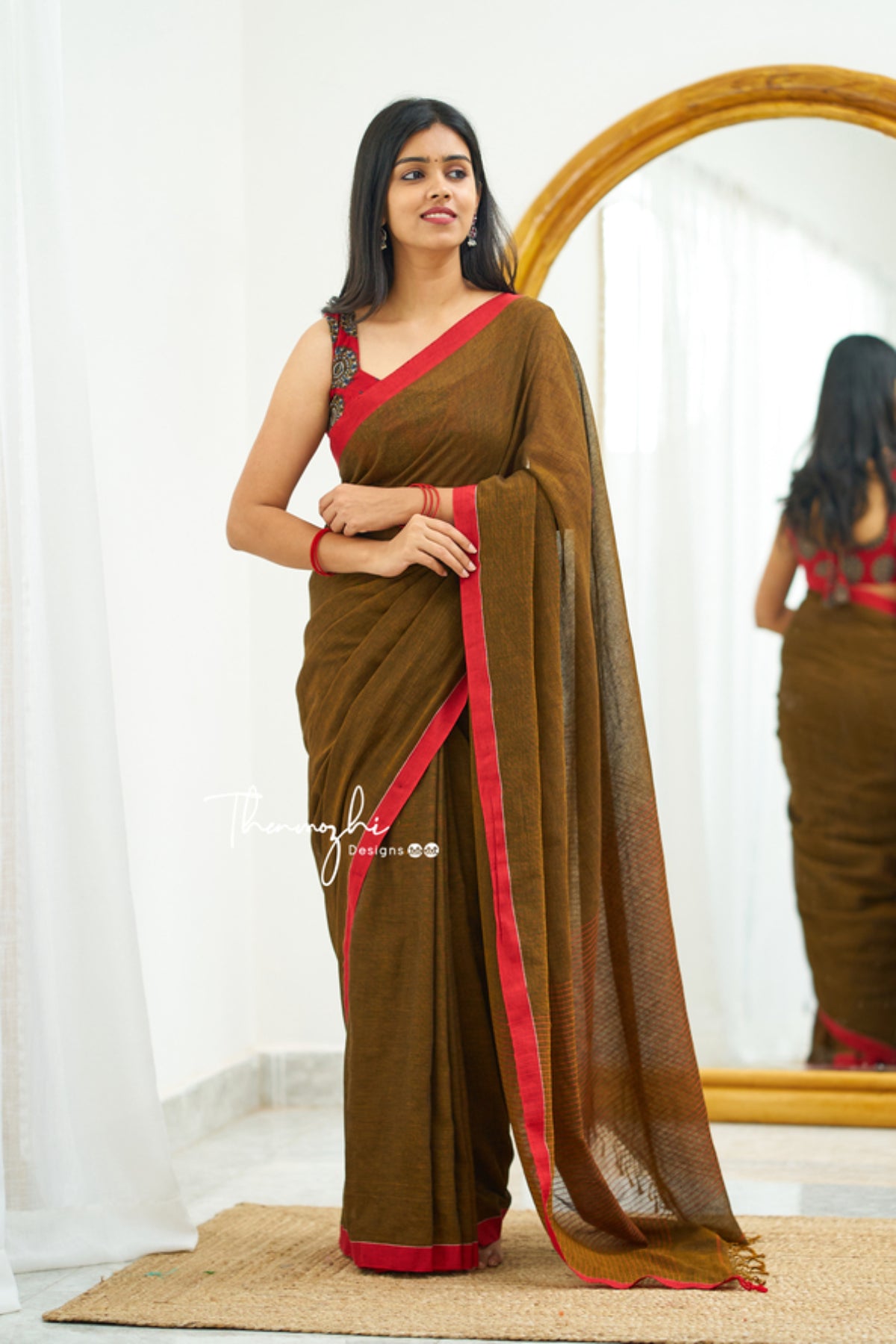Shady Brown & Red (Soft Cotton)