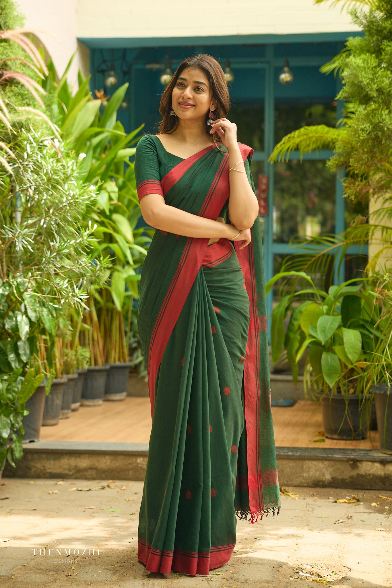 Emerald Green Bengal Cotton Saree