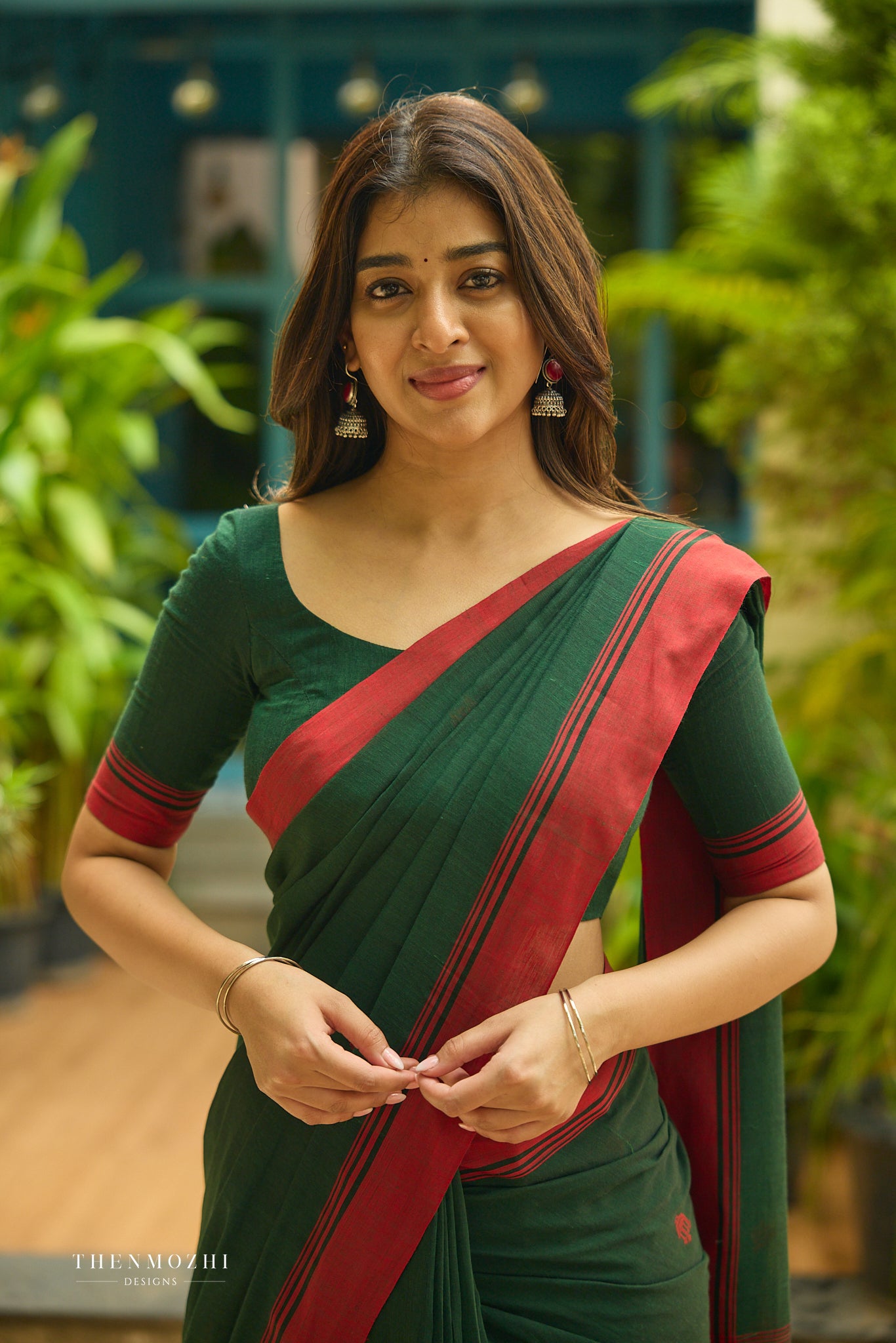 Emerald Green Bengal Cotton Saree