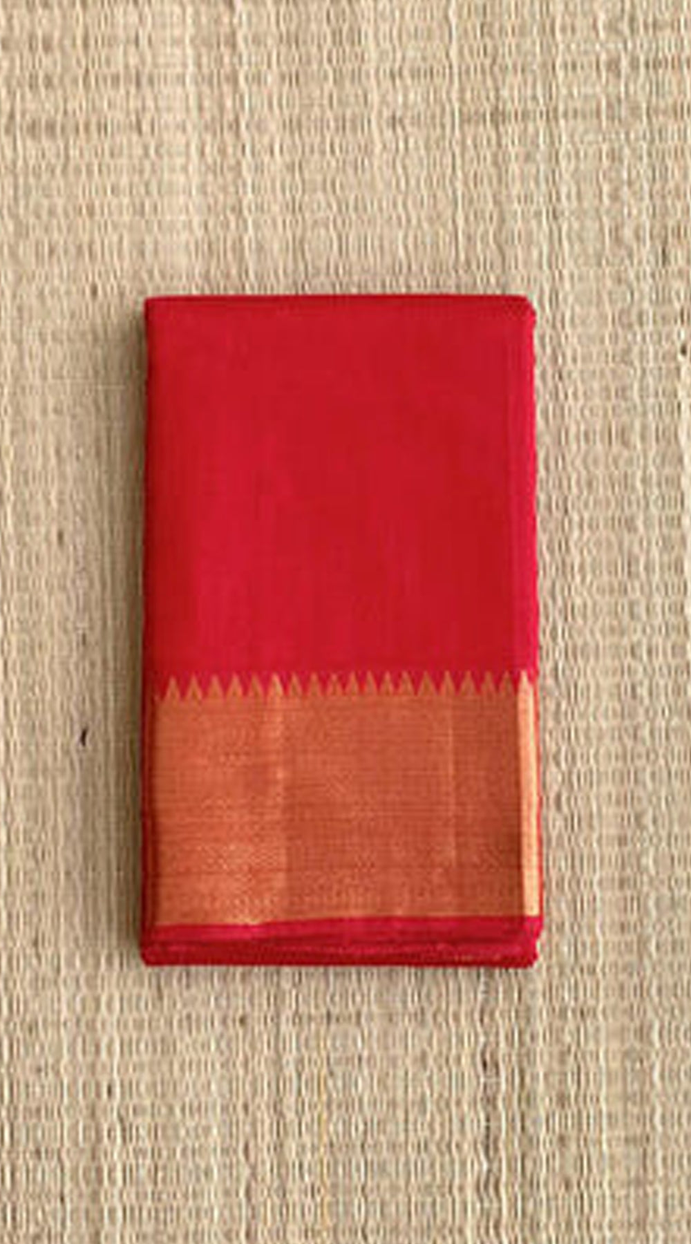 Fiery Red - Red Mangalagiri Silk Cotton saree