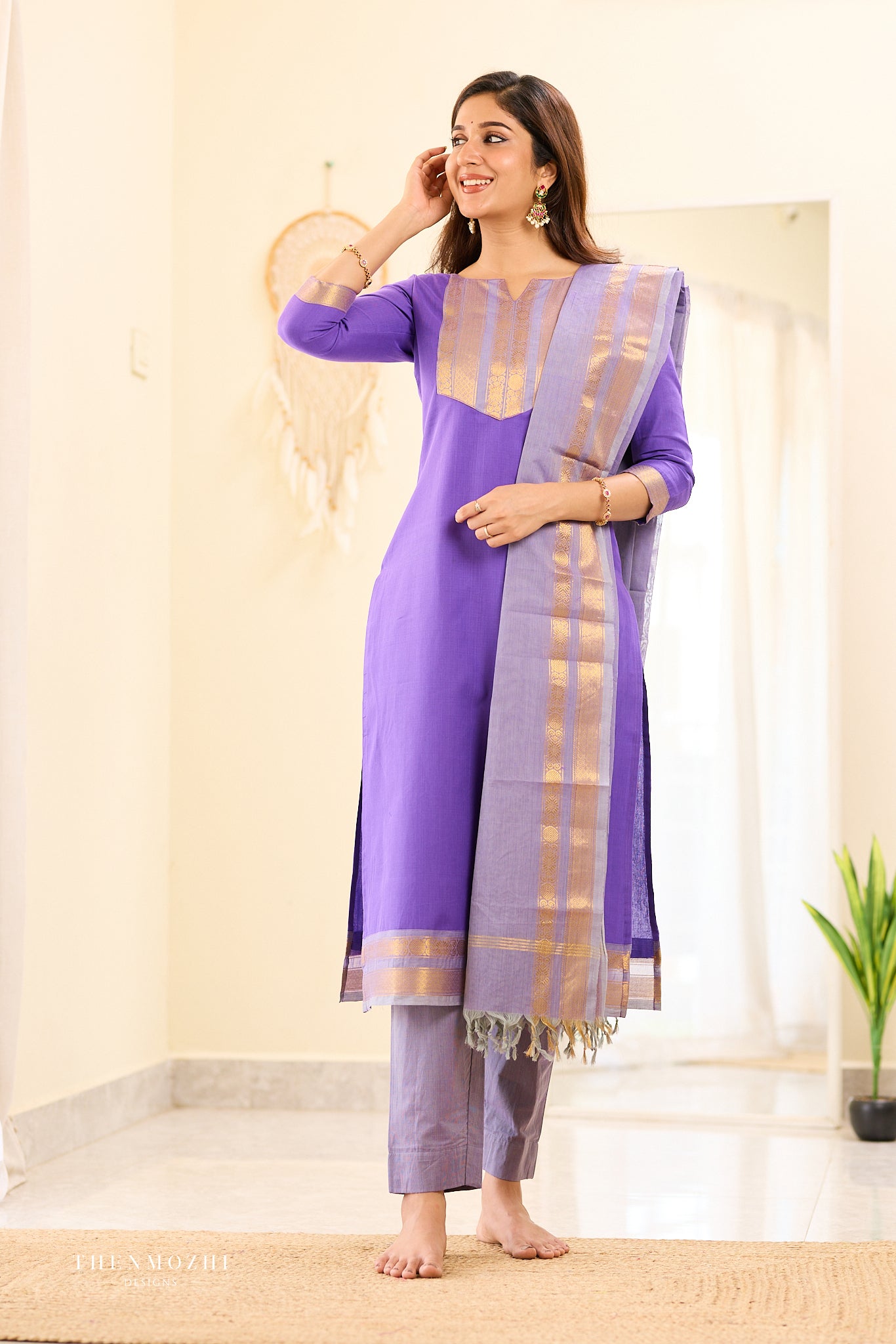 French Violet Chettinad Salwar