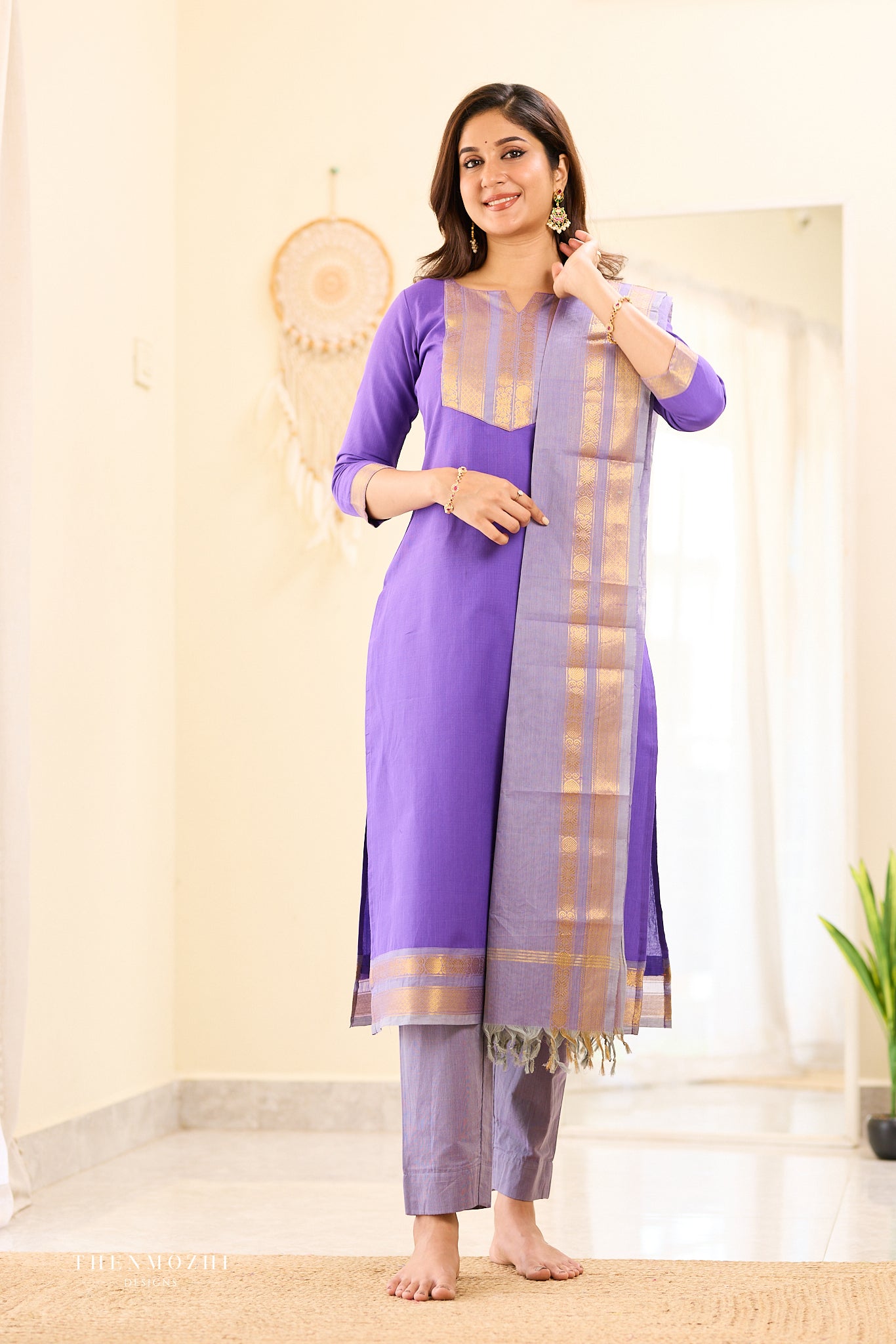 French Violet Chettinad Salwar