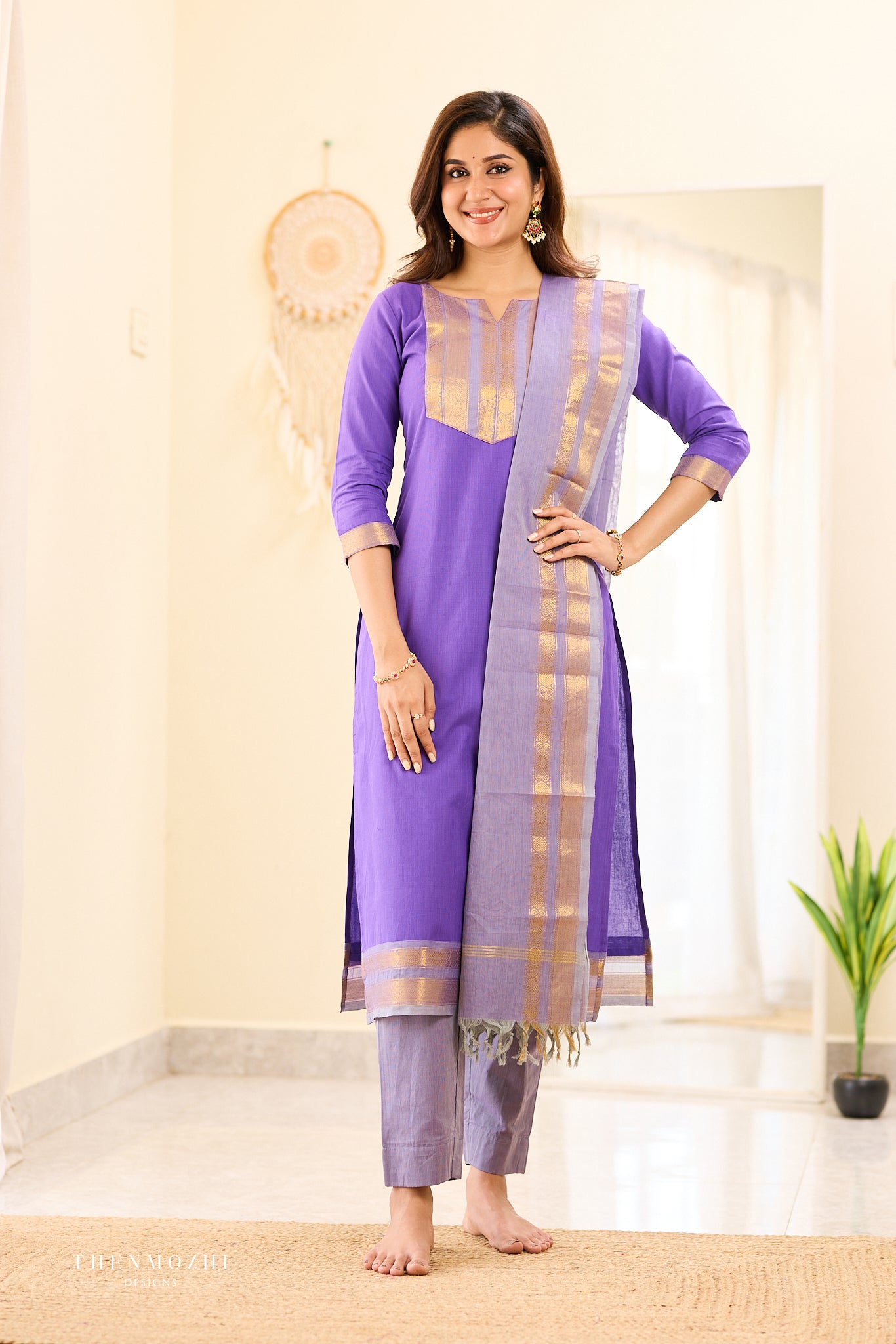 French Violet Chettinad Salwar