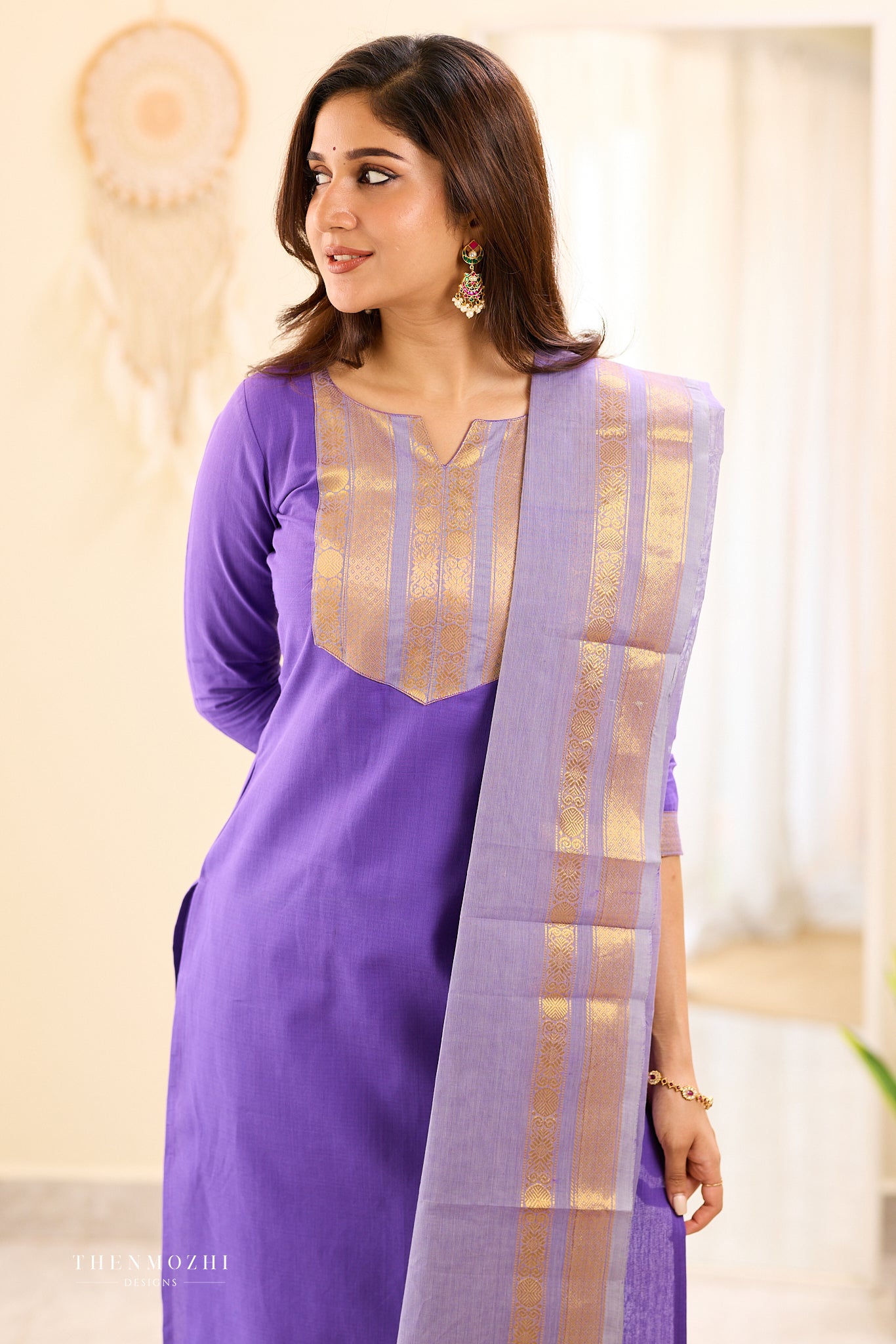 French Violet Chettinad Salwar