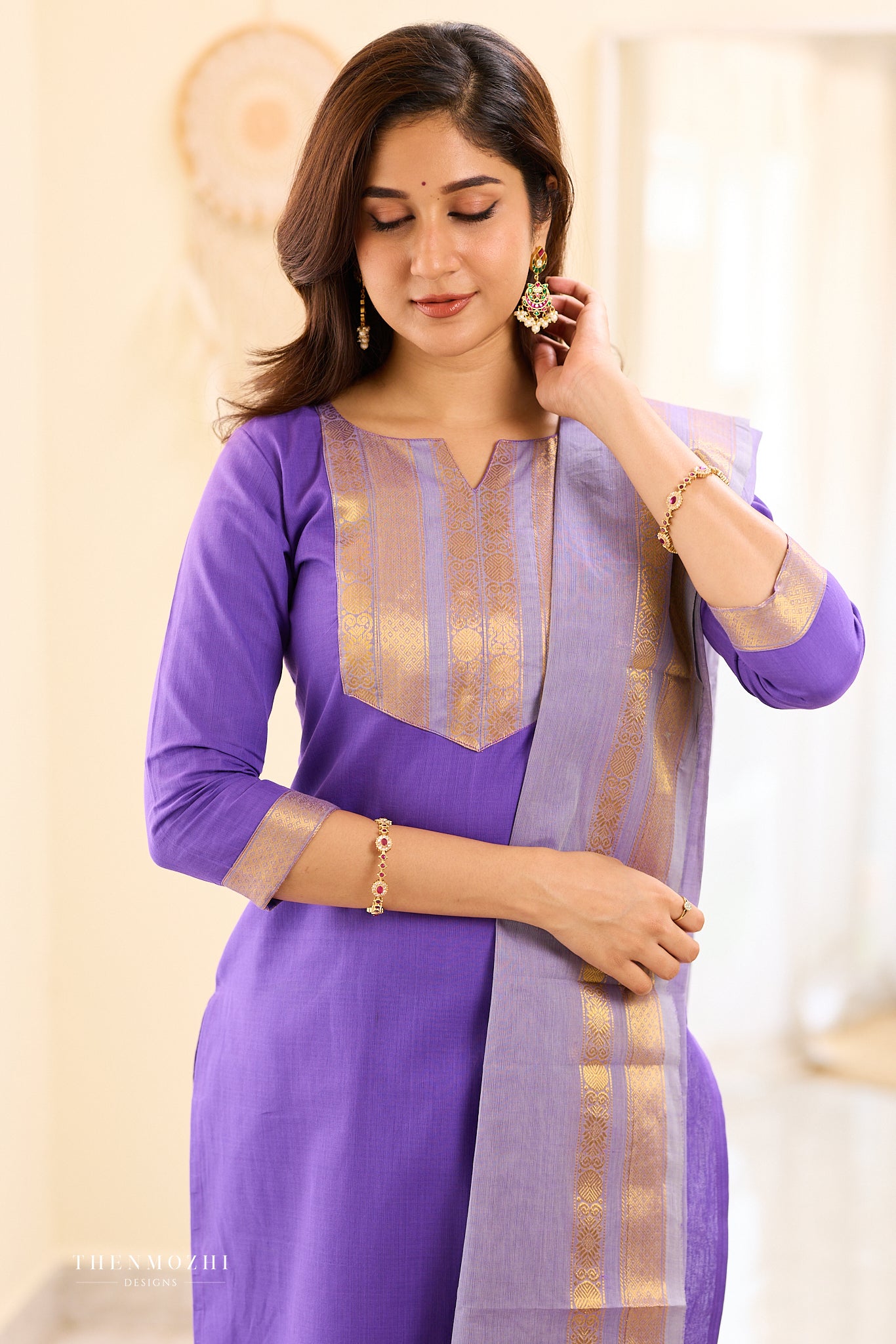 French Violet Chettinad Salwar