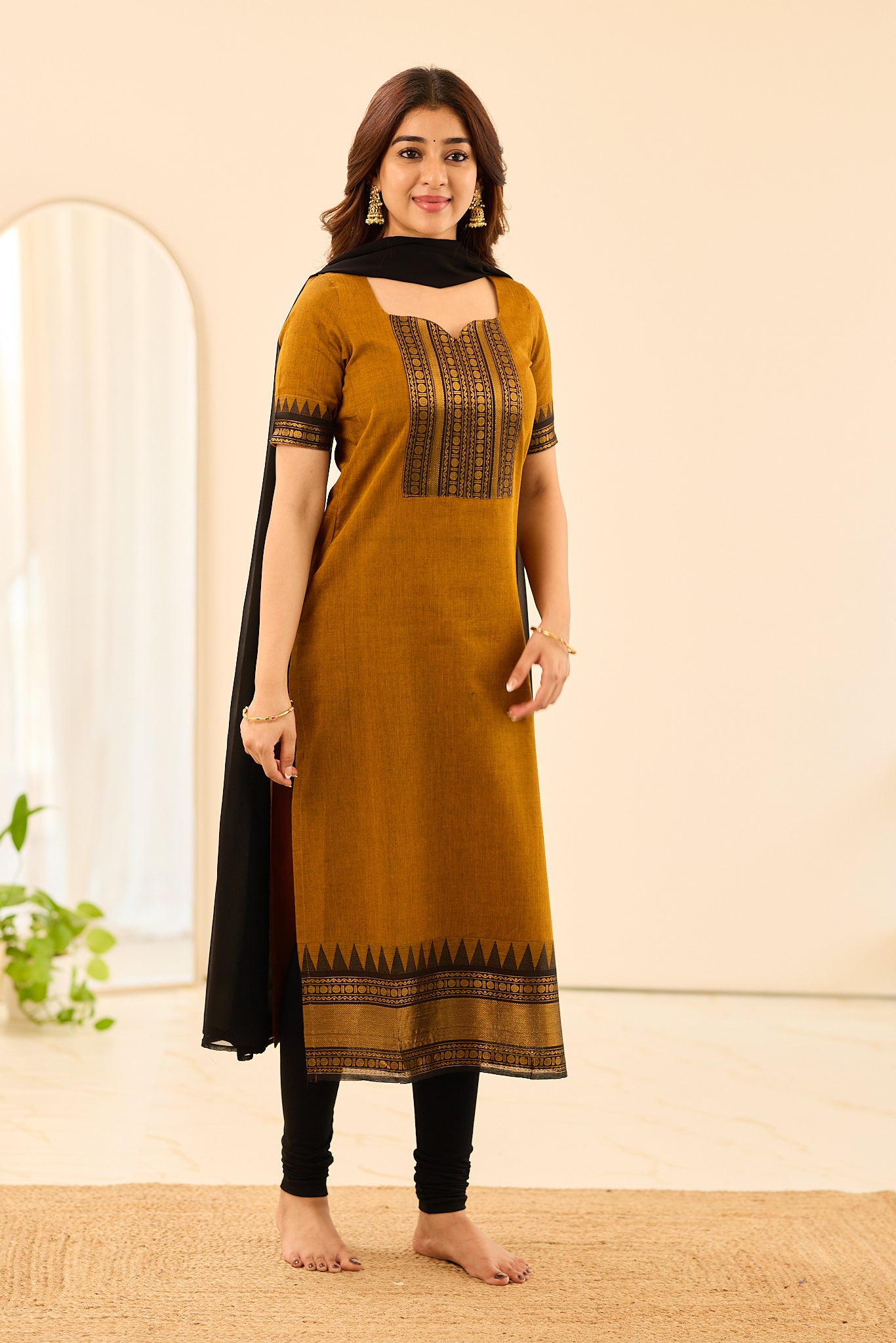 Golden Dusk Ethnic Chettinad Cotton Salwar