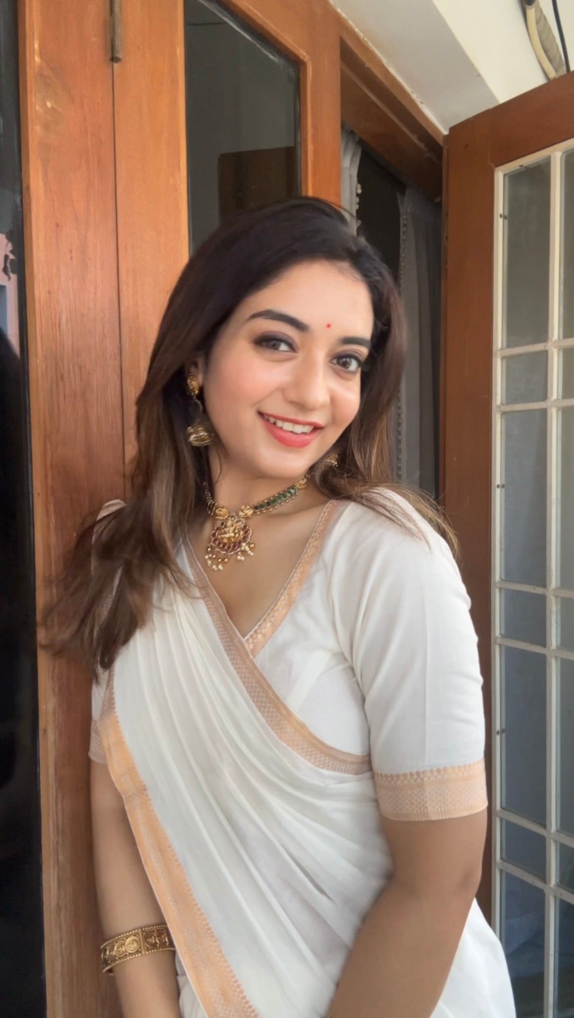 White Nizam Border Blouse