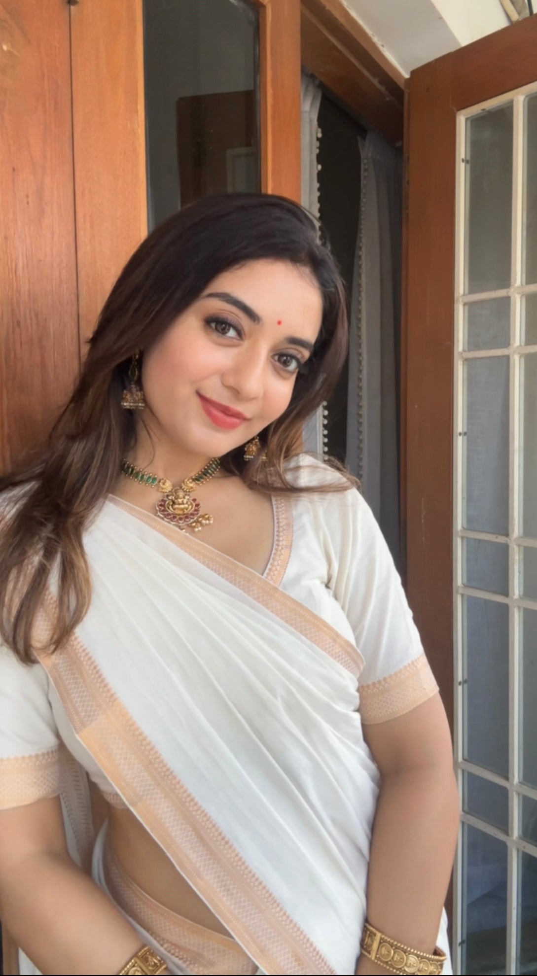 White Nizam Border Blouse