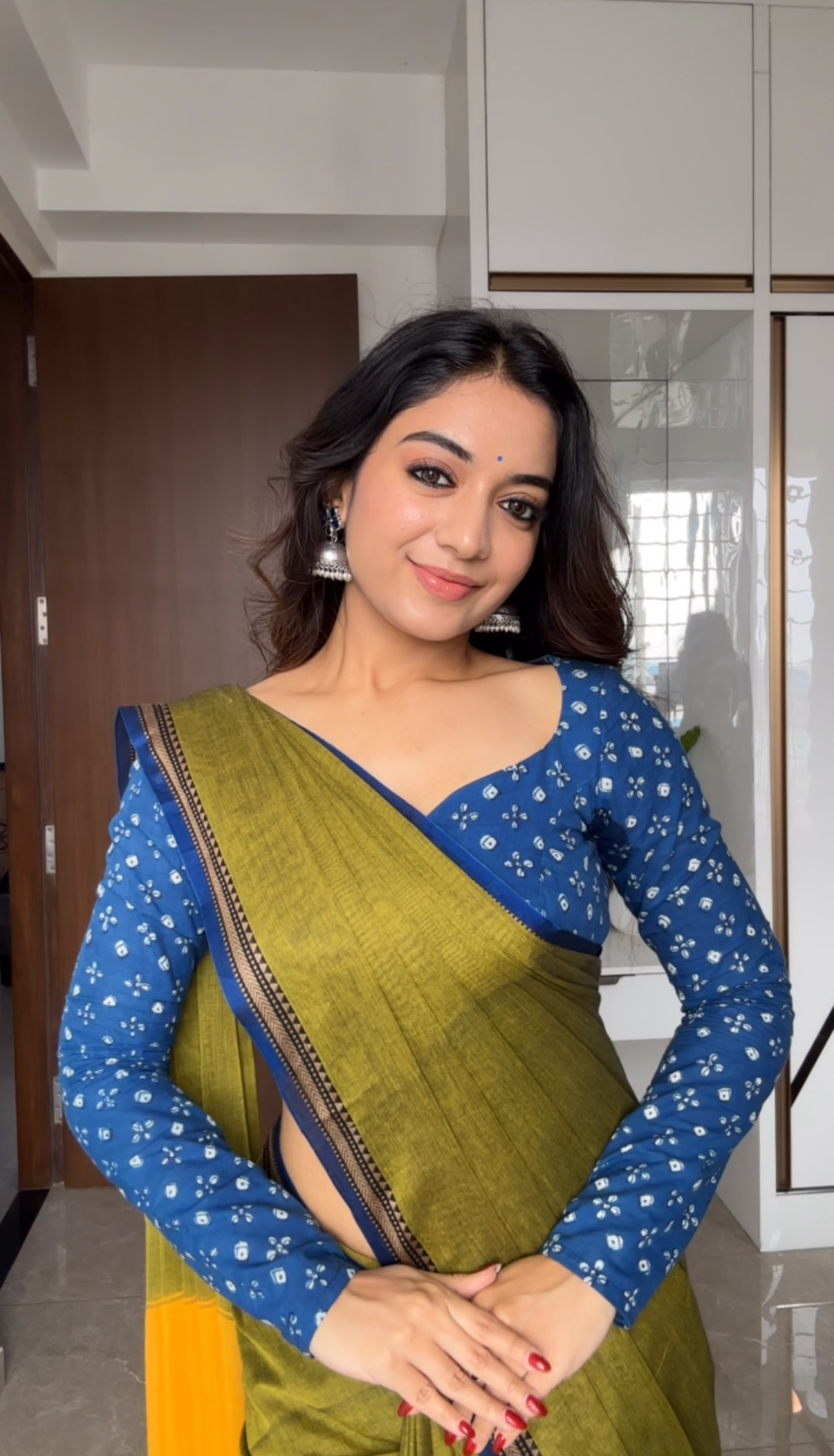 Indigo Charm full hand blouse