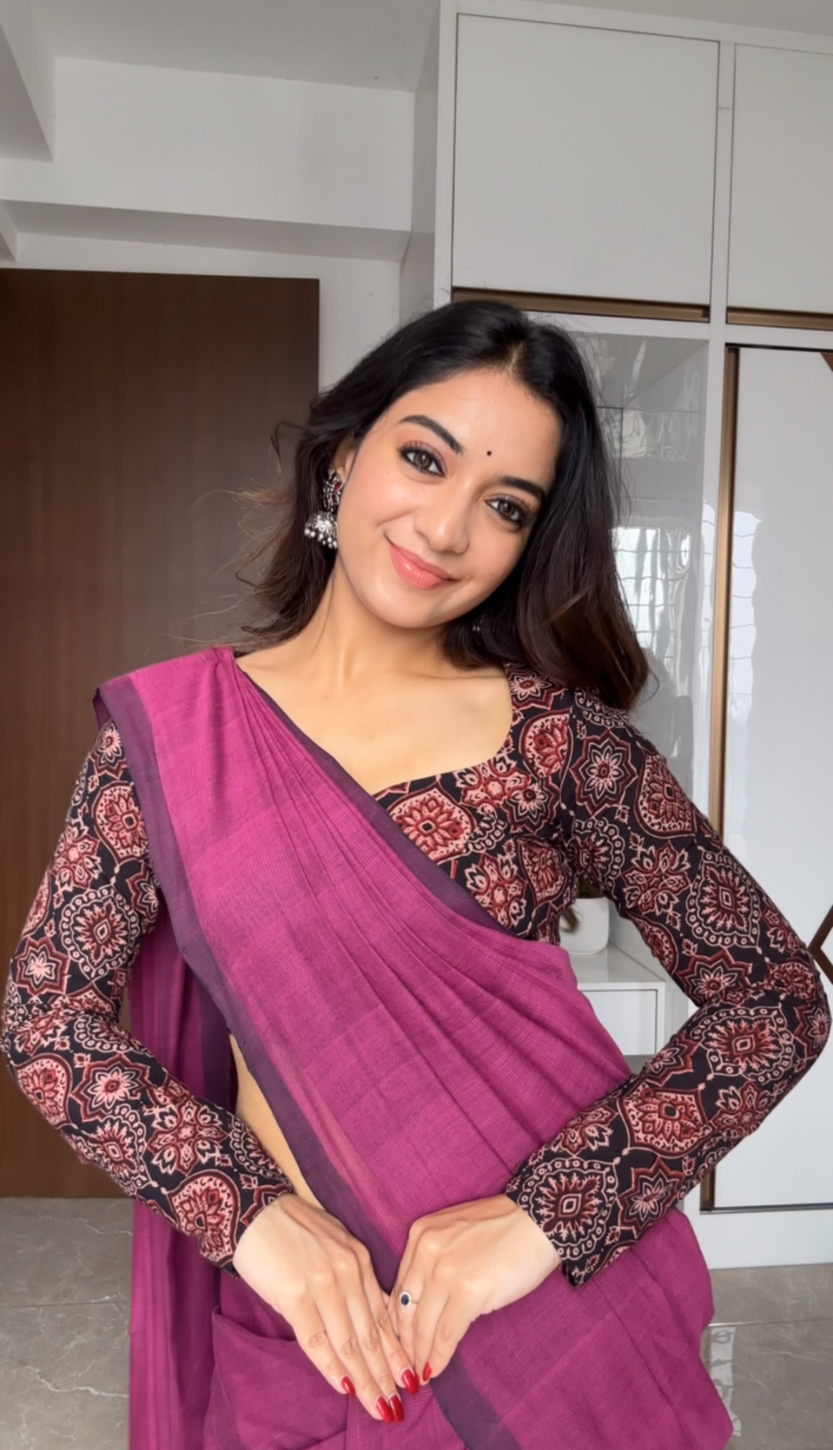 Black classic ajrakh blouse