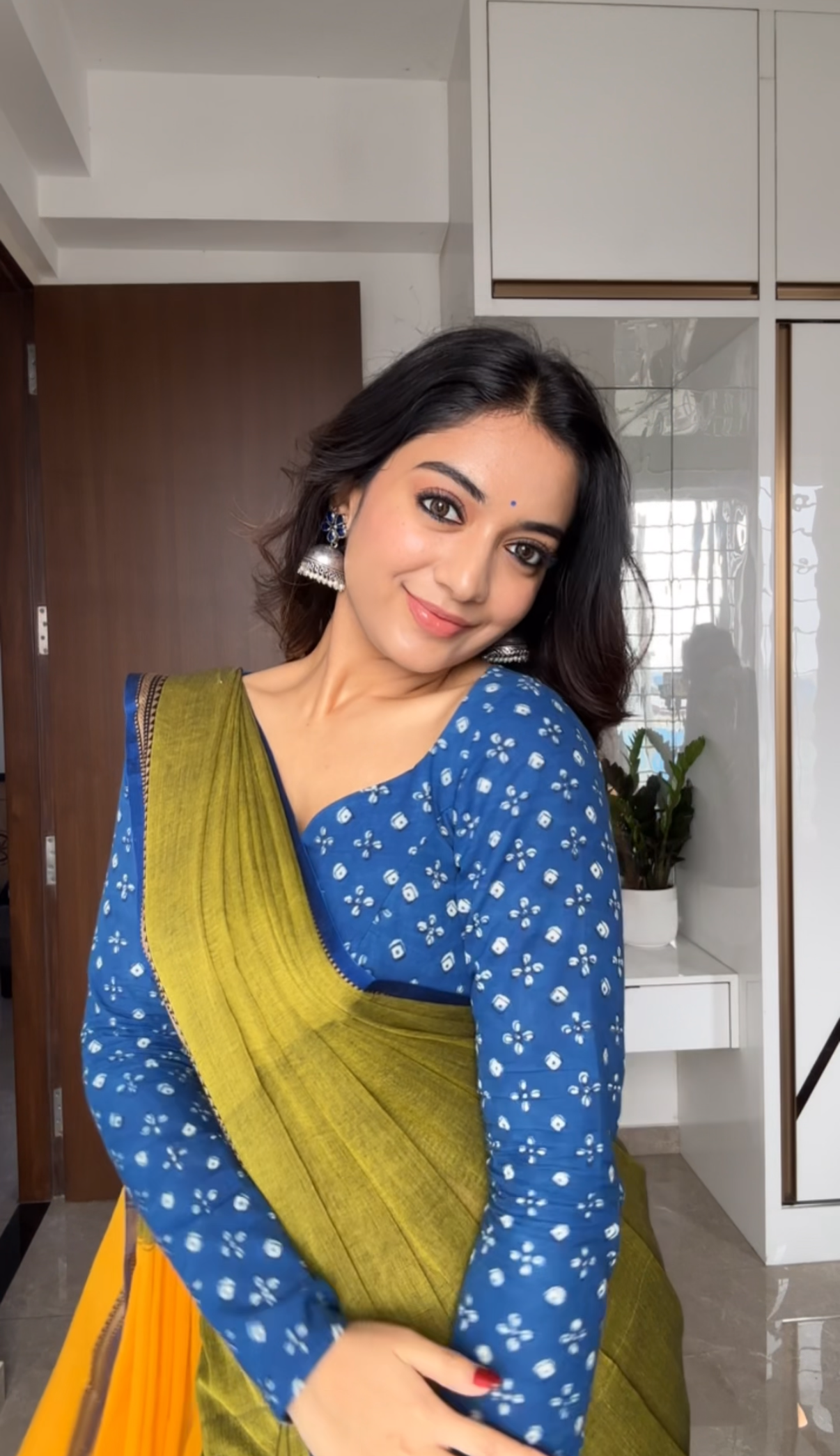 Indigo Charm full hand blouse